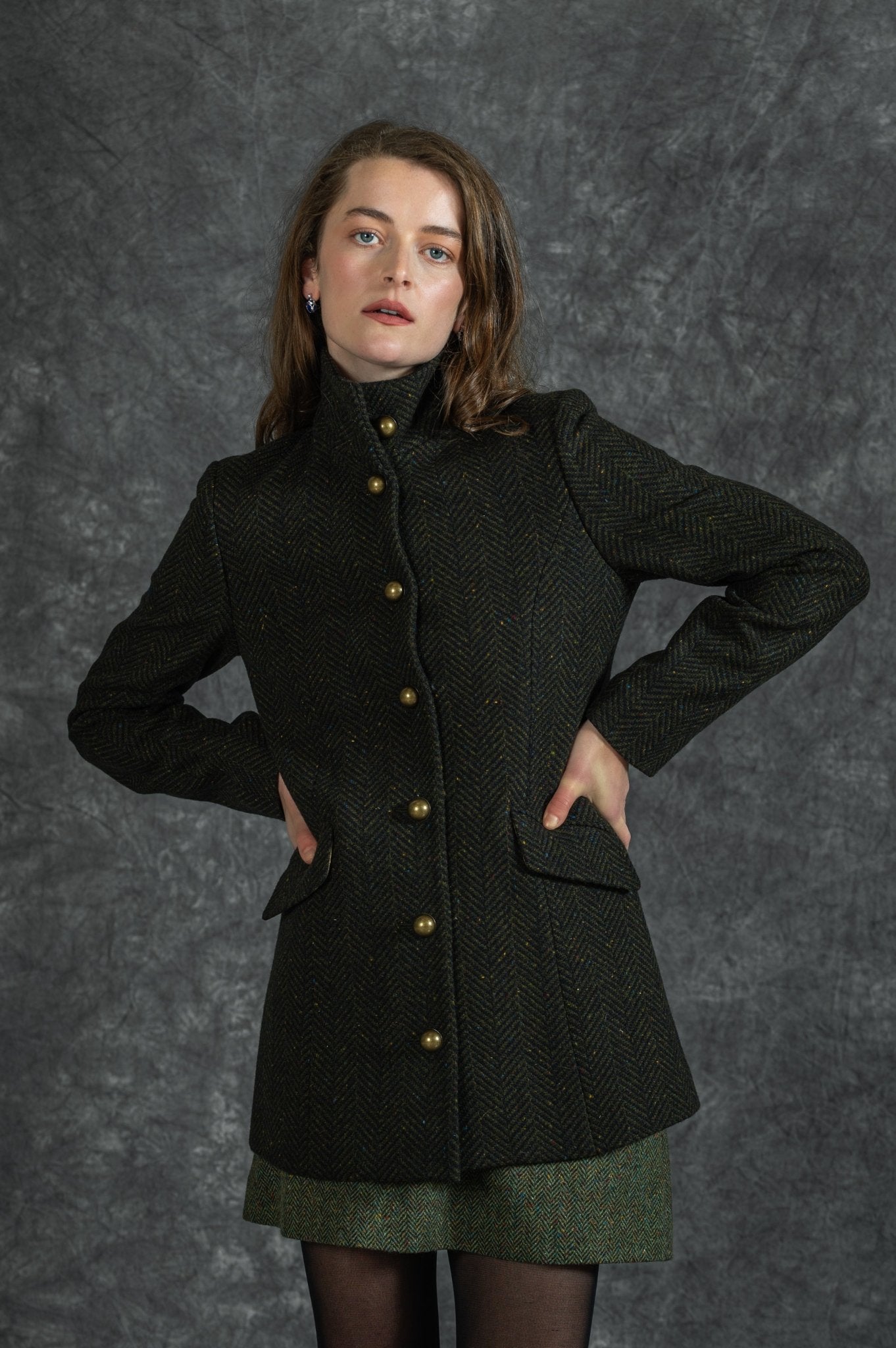 Jack Murphy Clothing - Grace Tweed Coat - Emerald Glen - Tweed