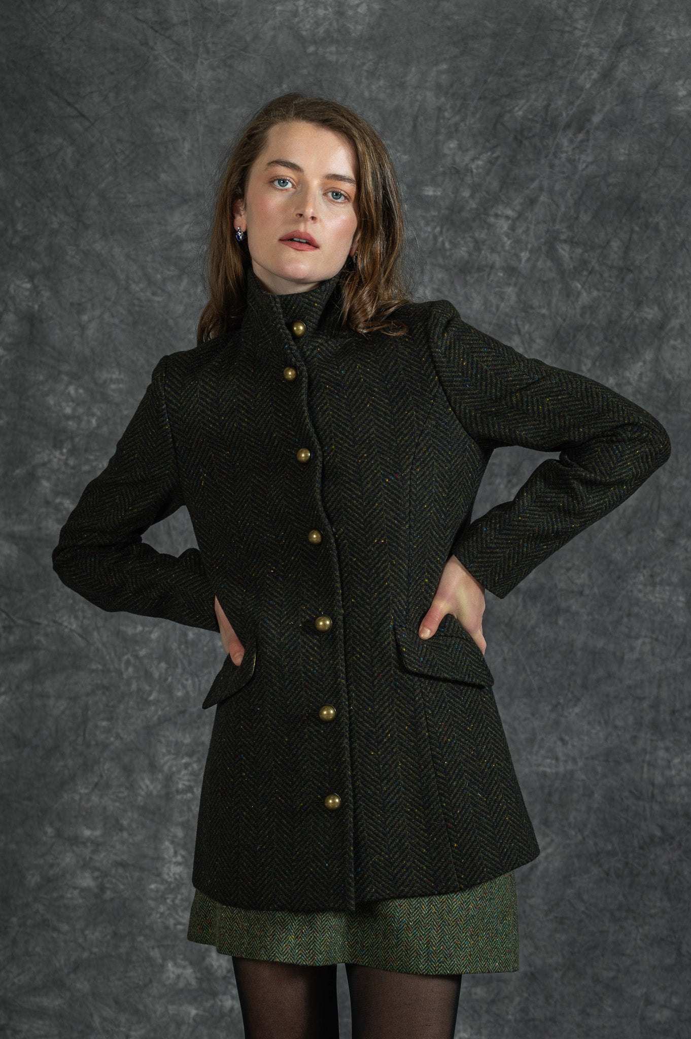 Grace Tweed Coat - Emerald Glen