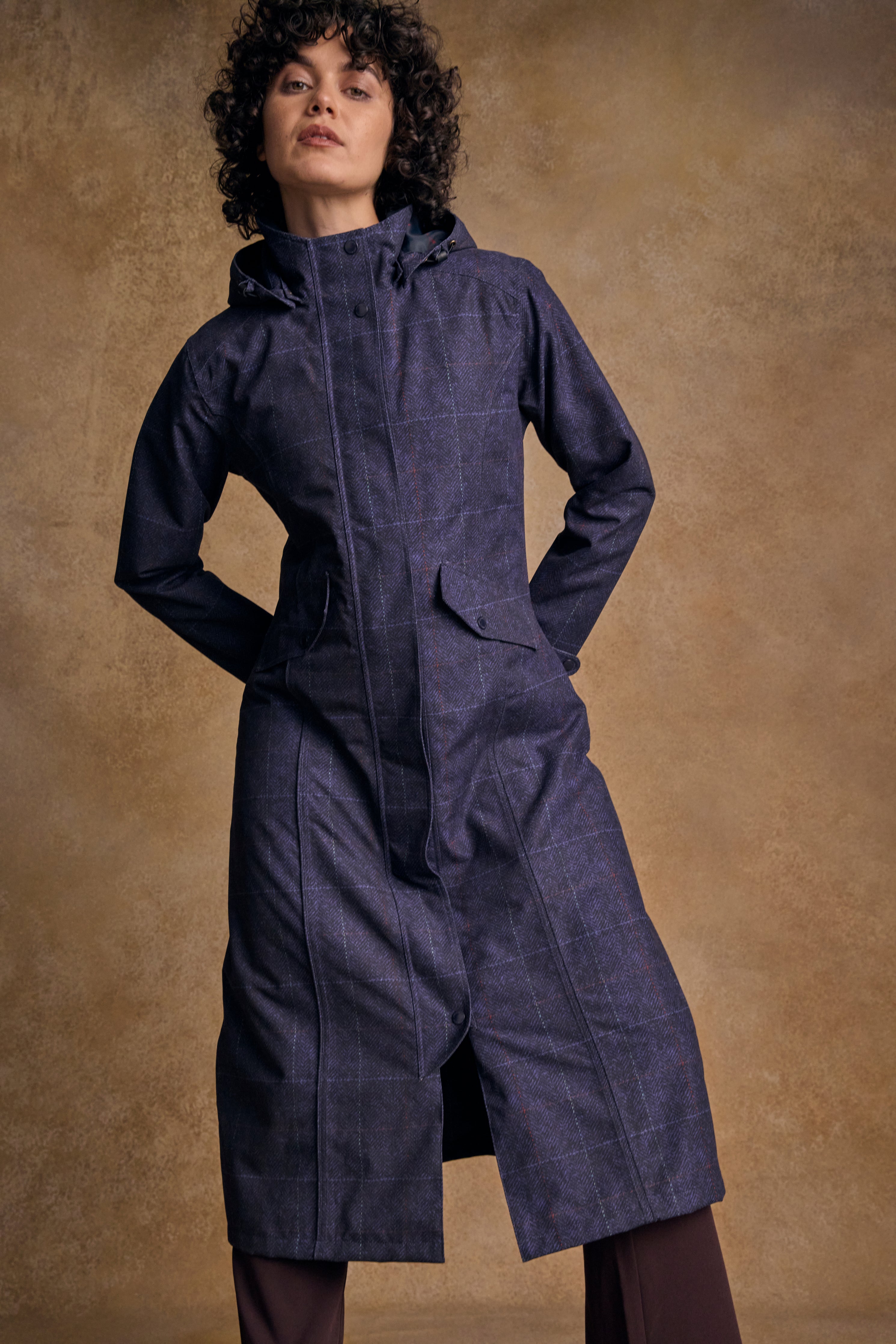 Manteau imperméable Hannah - Carreaux bleu marine