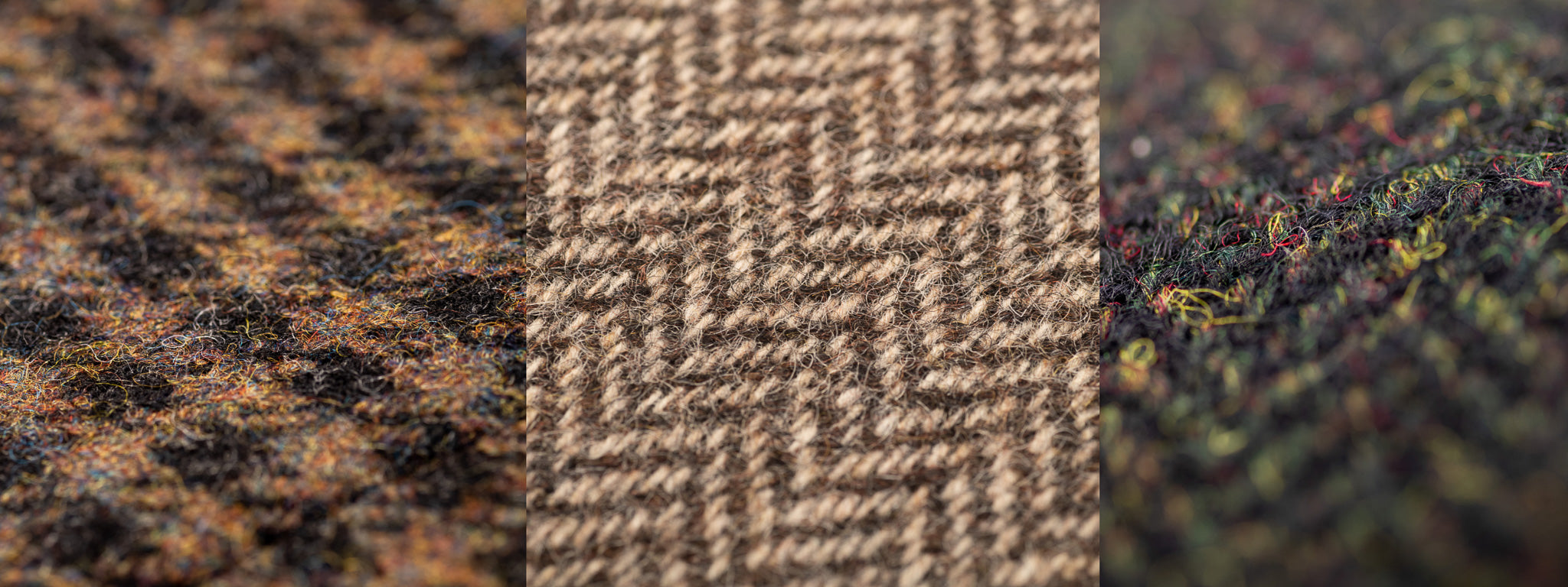 Woolmark independent verification of fabrics three Jack Murphy merino wool fabric tiles