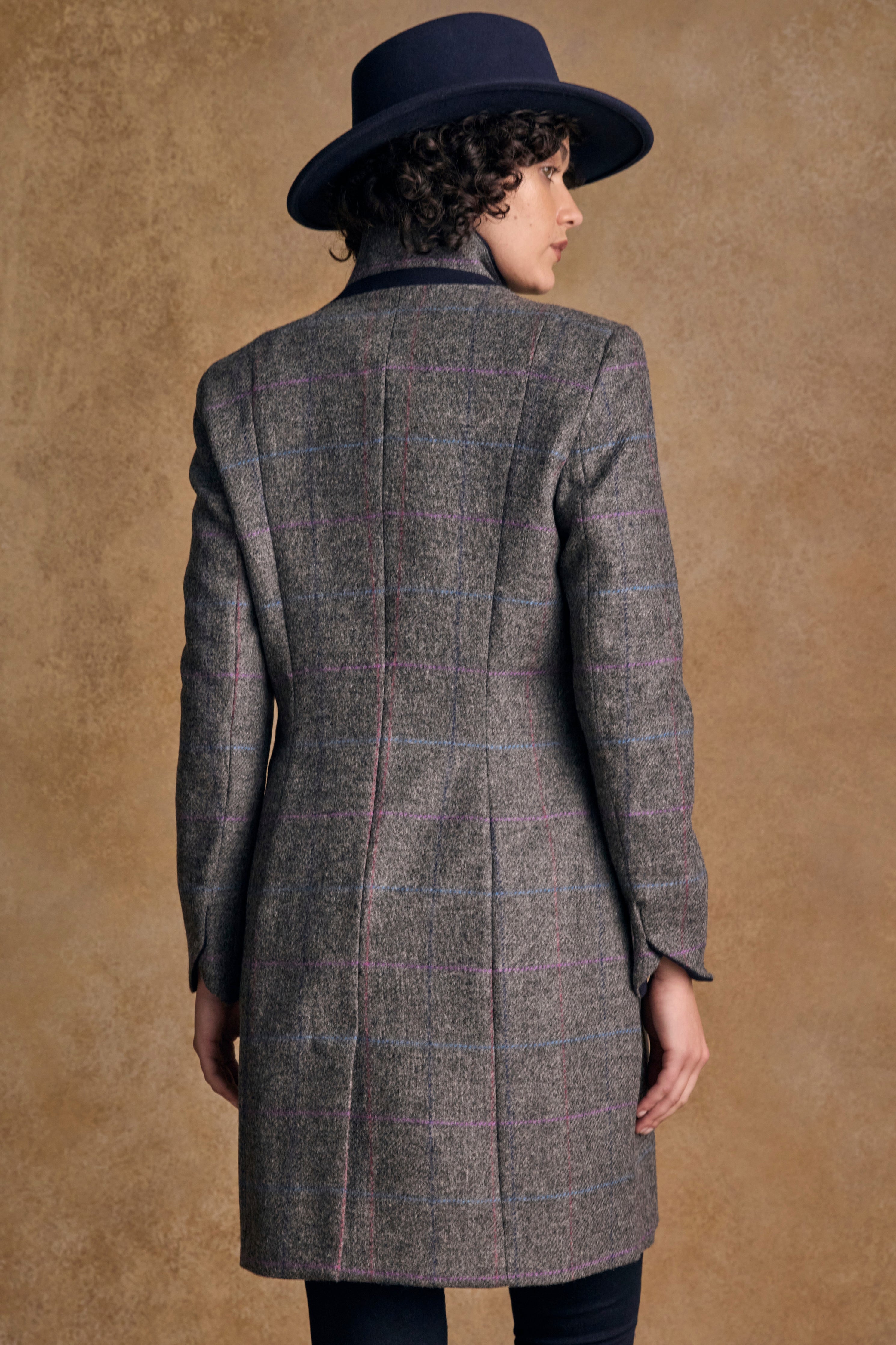 Isabella Tweed Coat - Grey Windowpane