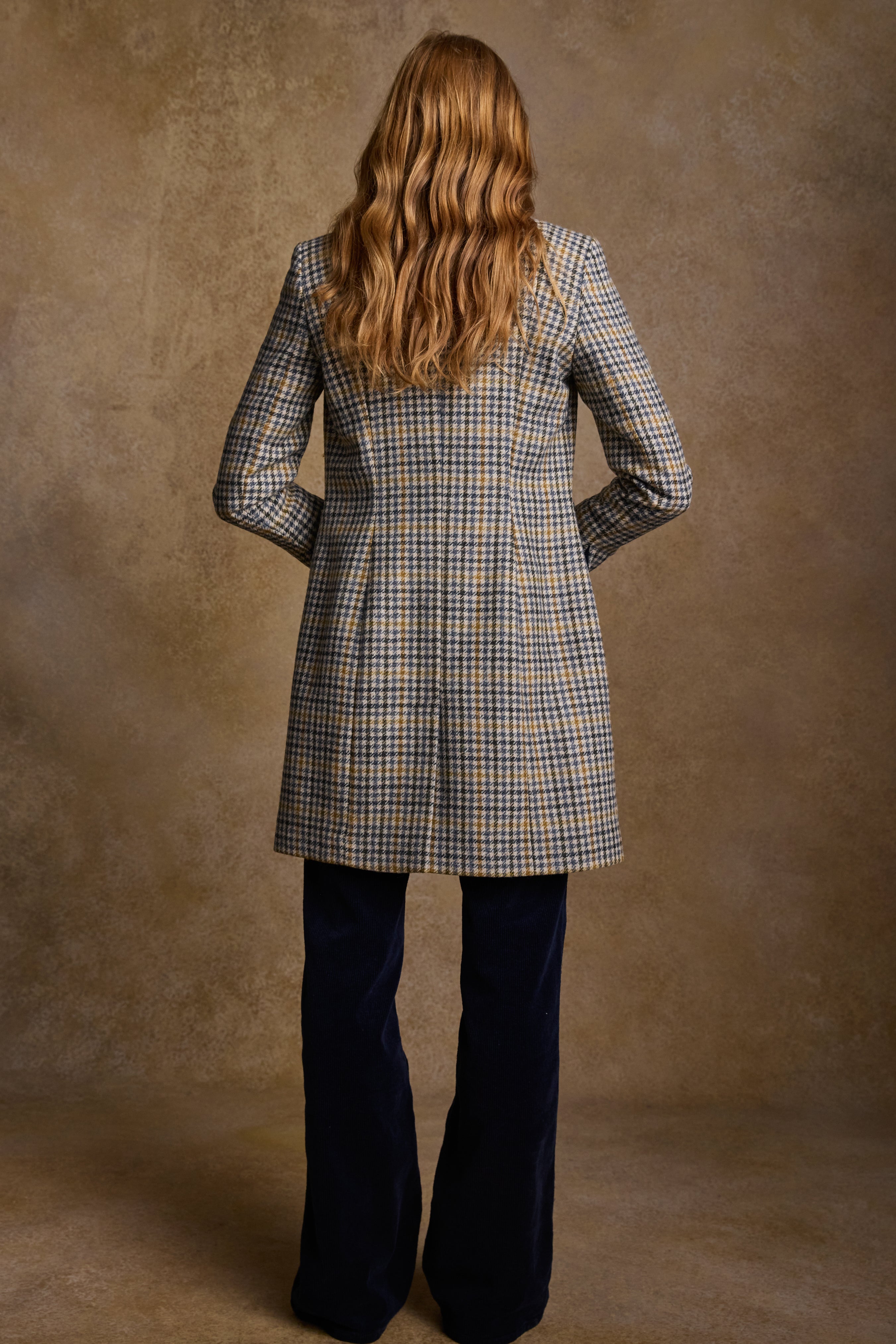 Isabella Tweed Coat - Saffron Cobalt Blue