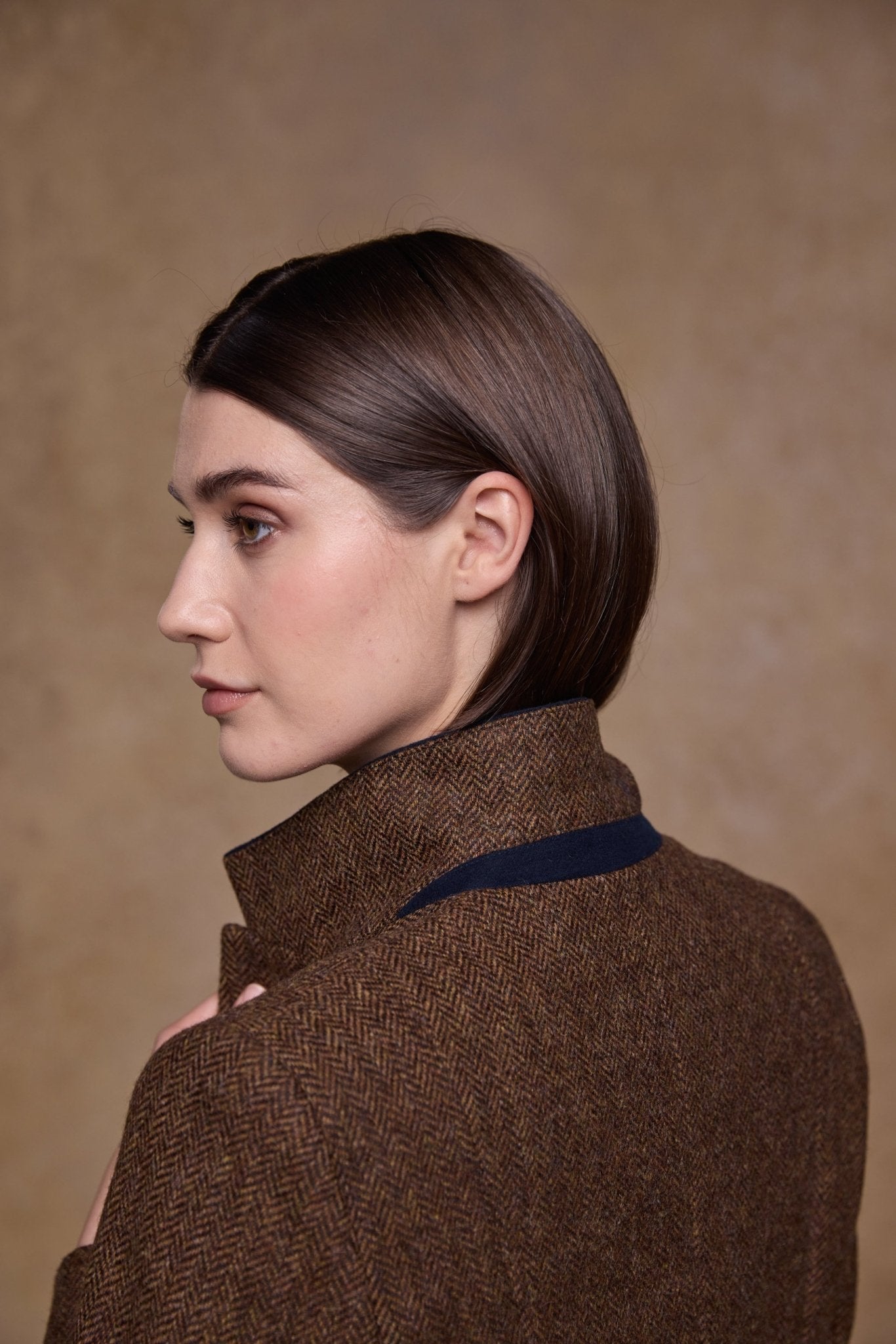 Jack Murphy Ireland - Isabella Tweed Coat - Chestnut Herringbone - Tweed