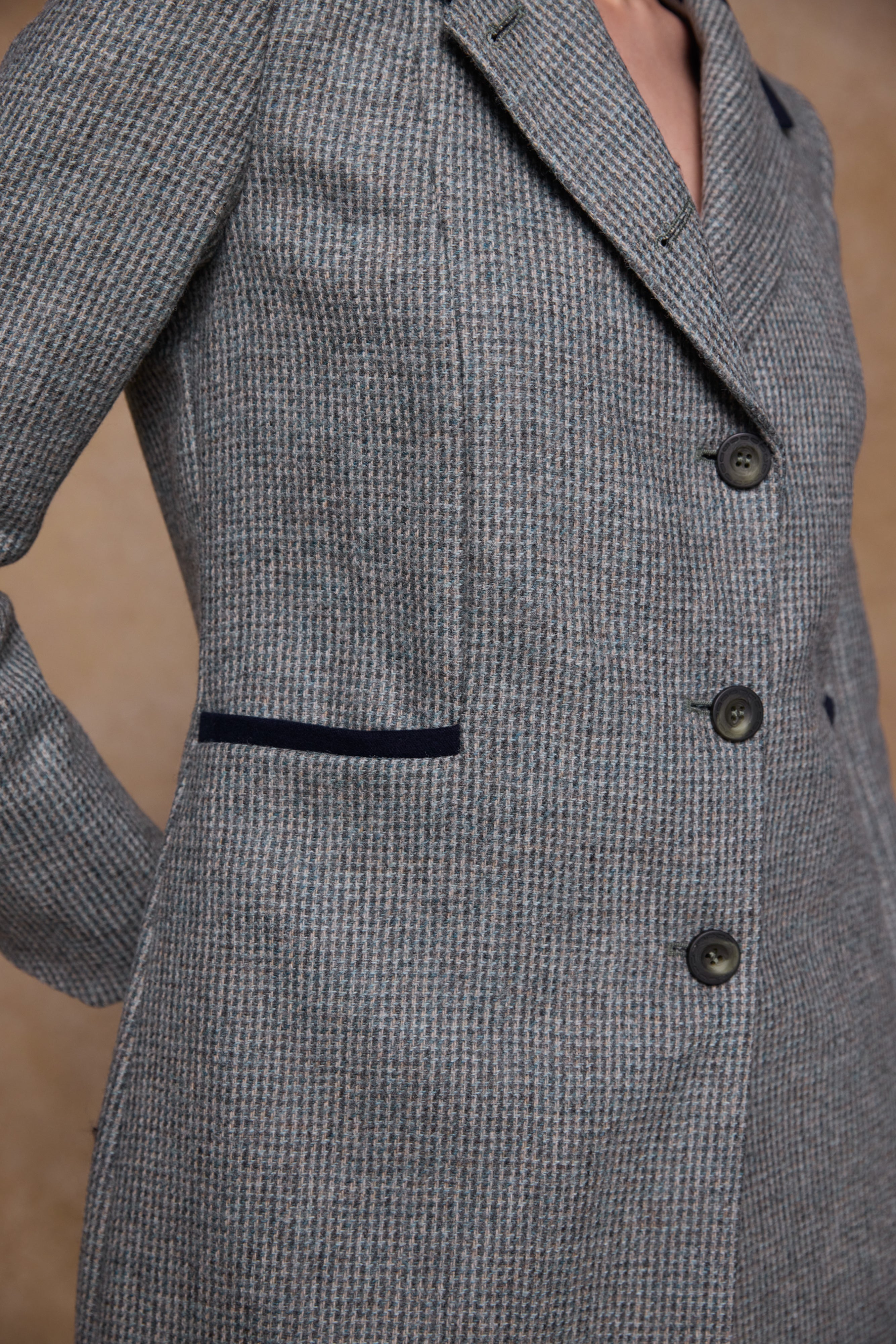 Isabella Tweed Coat - Jade Weave