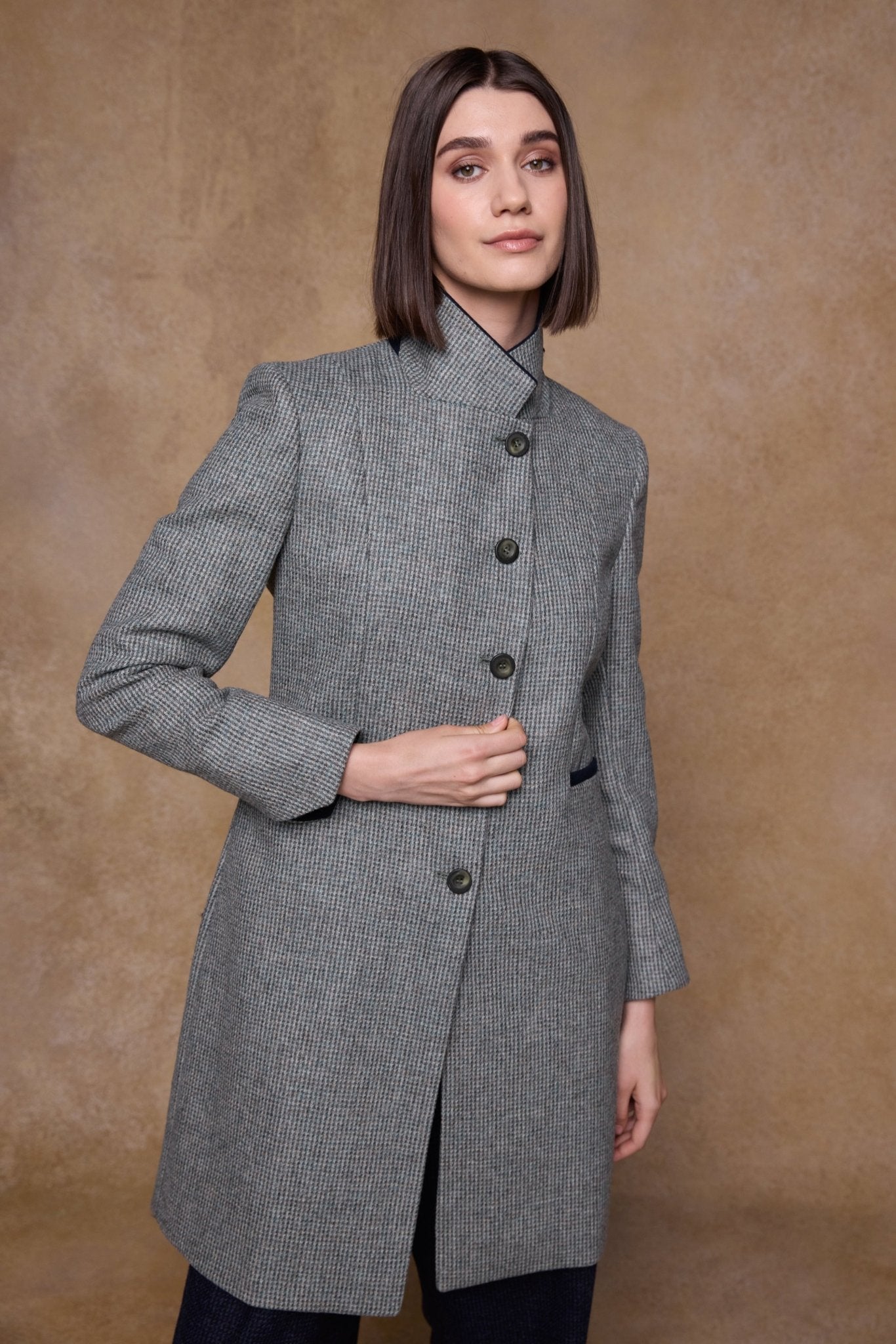 Jack Murphy Clothing - Isabella Tweed Coat - Jade Weave - Tweed