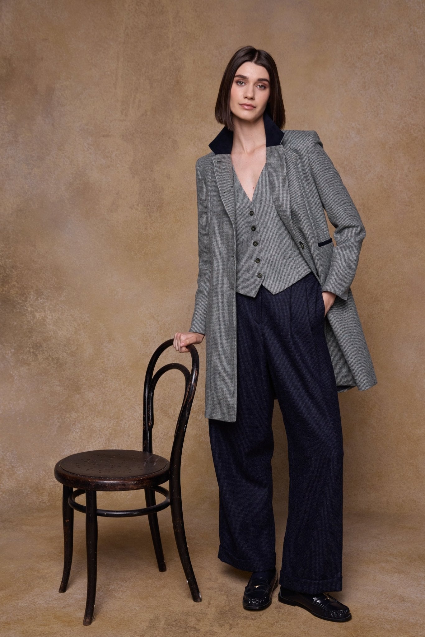 Jack Murphy Clothing - Isabella Tweed Coat - Jade Weave - Tweed