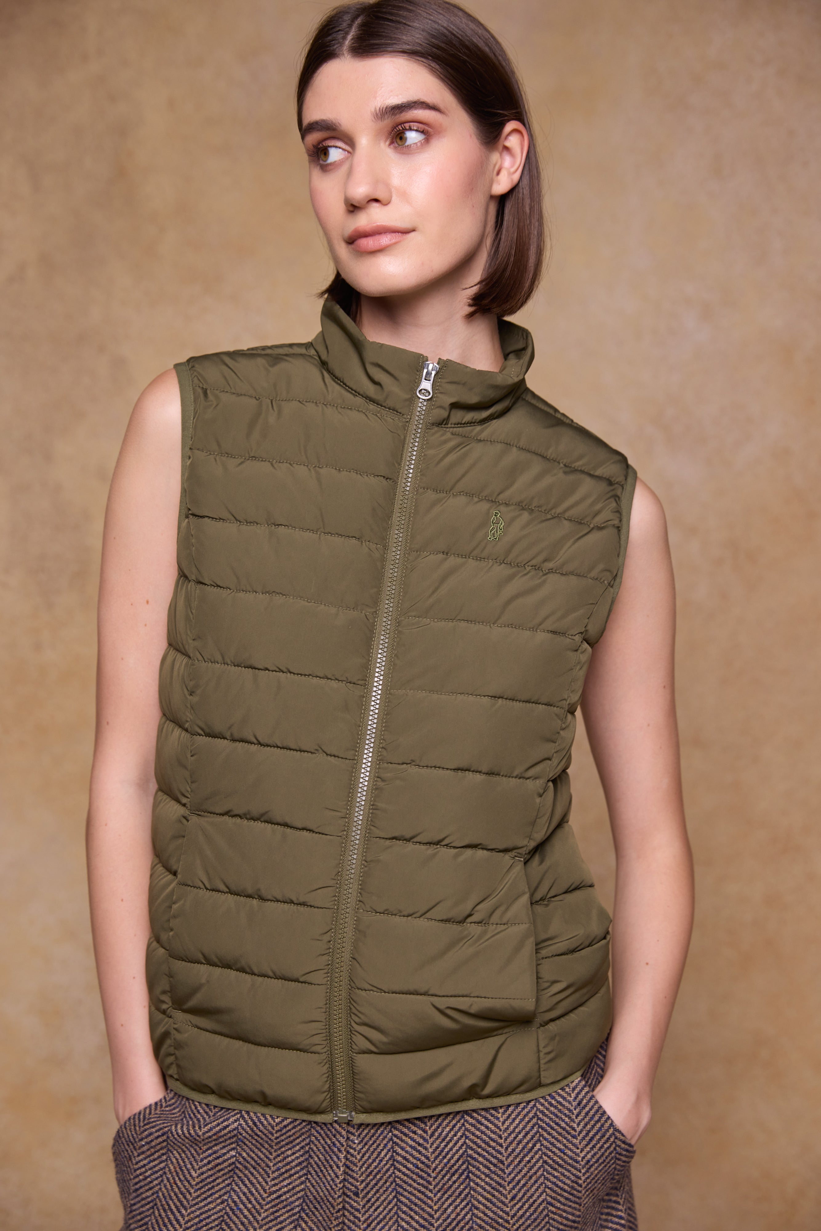 Leah Puffa Gilet - Olive