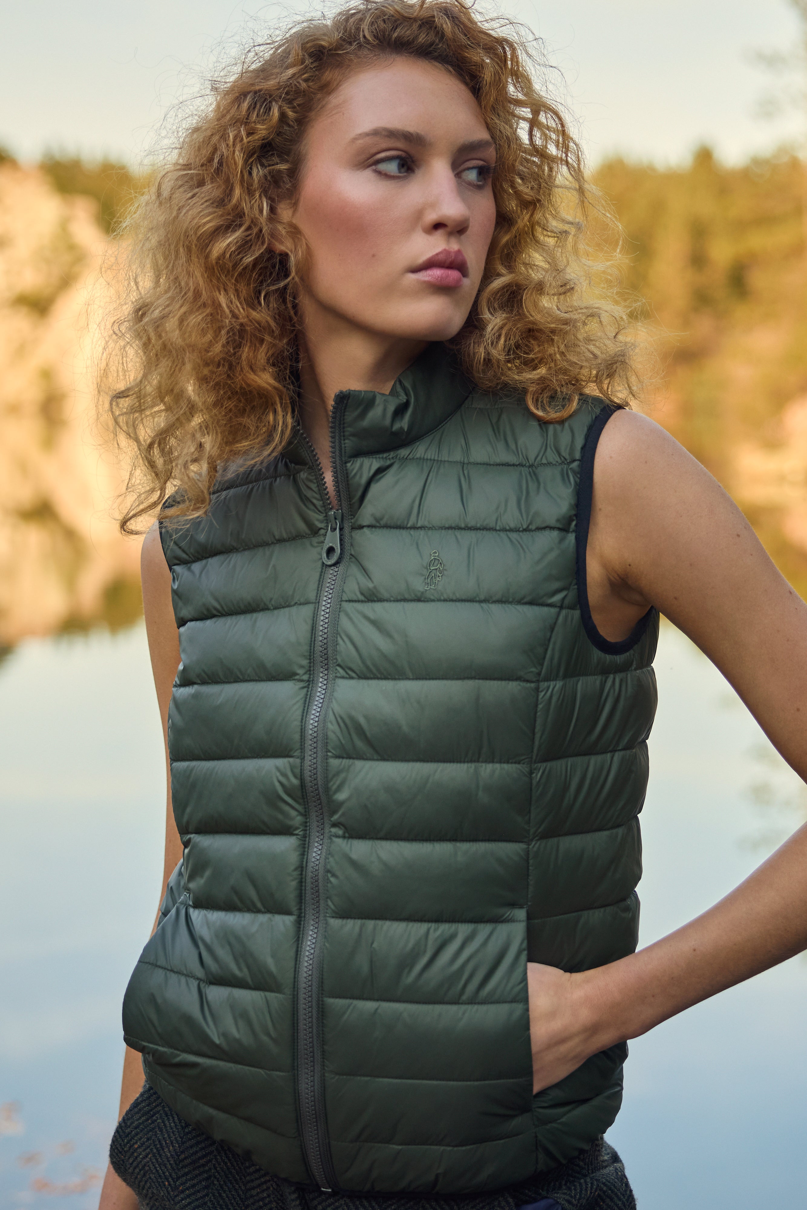 Leah Puffa Gilet - Olive