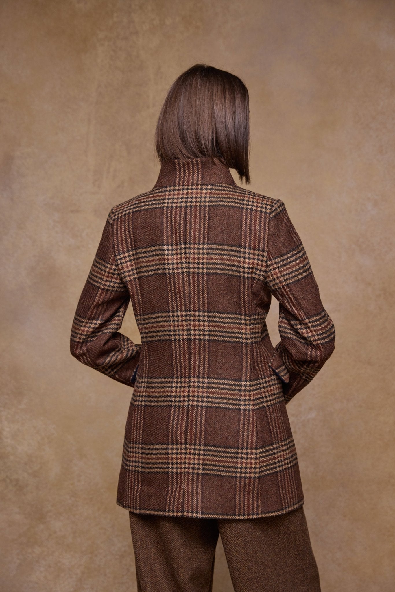 Jack Murphy Clothing - Lynn Tweed Coat - Tobacco Check - Tweed