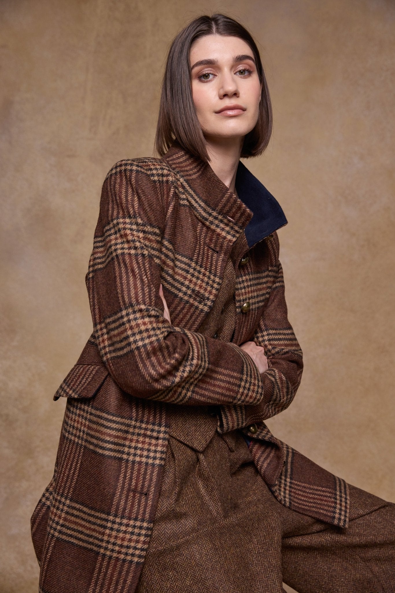 Jack Murphy Clothing - Lynn Tweed Coat - Tobacco Check - Tweed