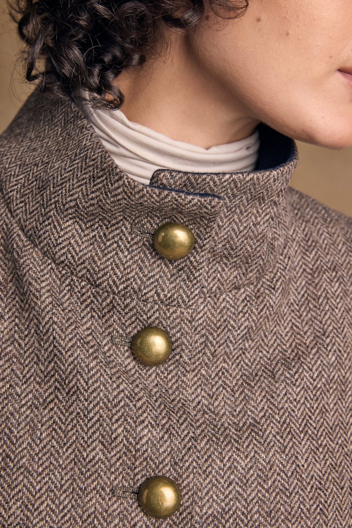 Jack Murphy Ireland - Lynn Tweed Coat - Light Tan Herringbone - Tweed