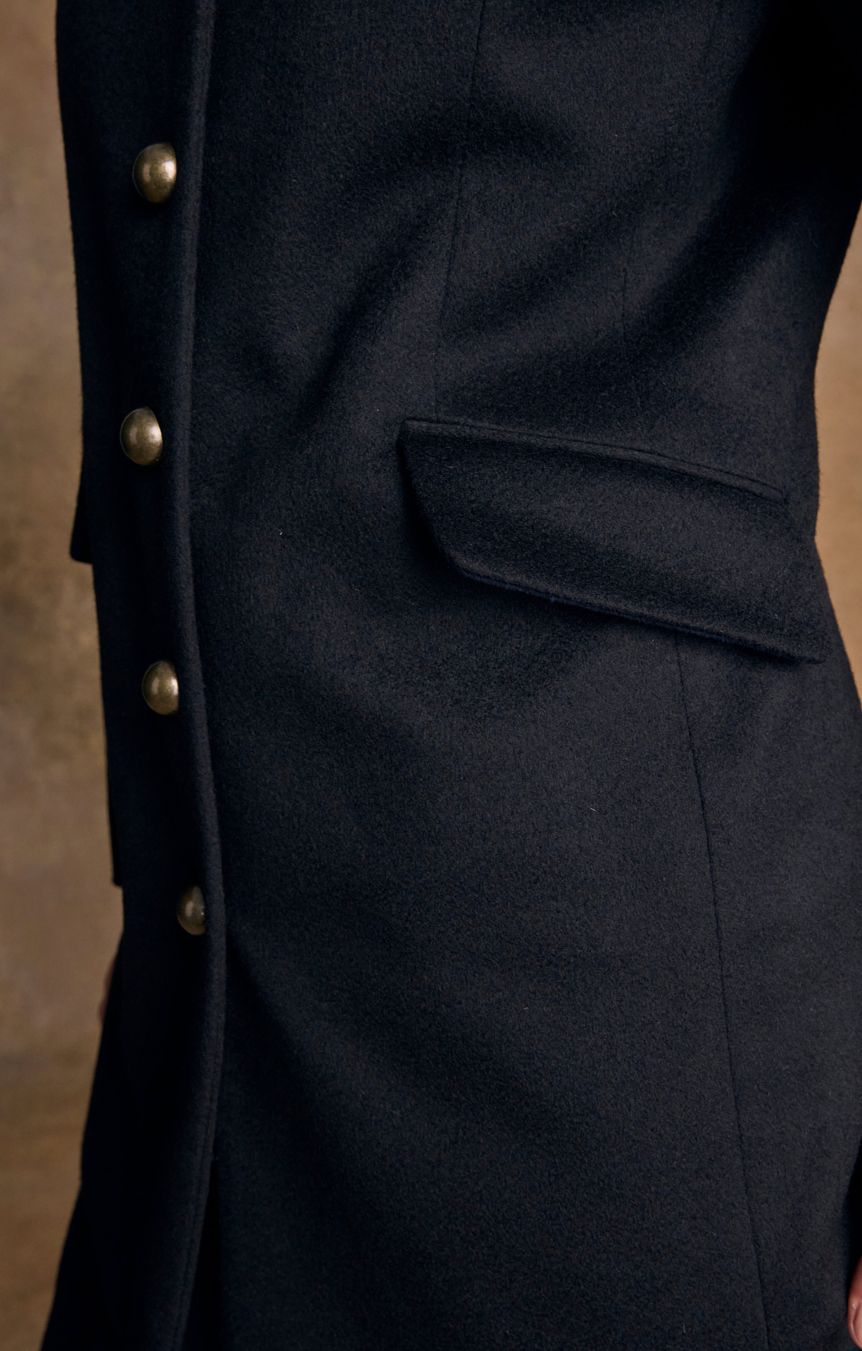 Lynn Tweed Coat - Navy Melton