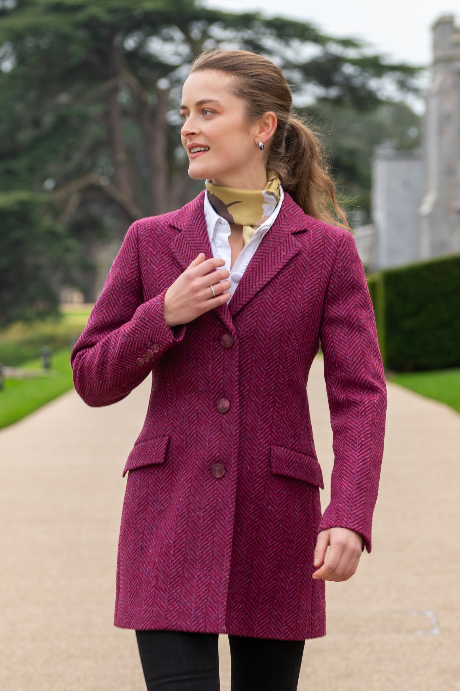 Mairéad Tweed Coat - Wild Burren Rose