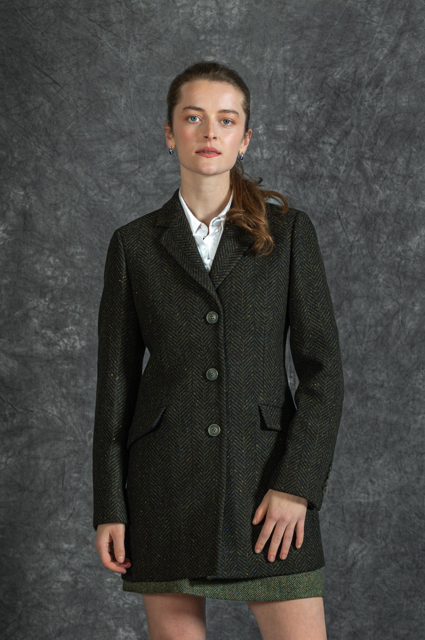 Jack Murphy Clothing - Mairéad Tweed Coat - Emerald Glen - Tweed