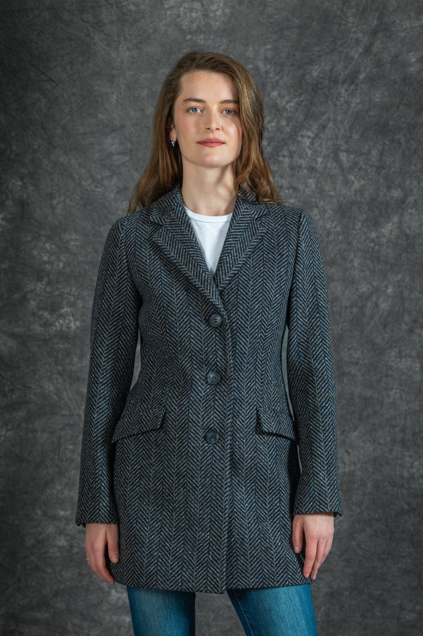 Jack Murphy Clothing - Mairéad Tweed Coat - Atlantic Mist - Tweed