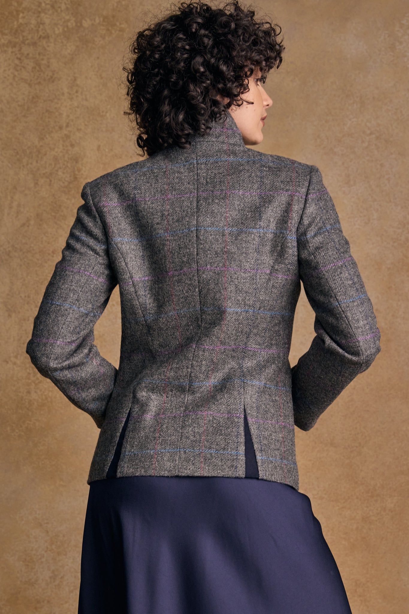 Nicole Tweed Jacket - Grey Windowpane