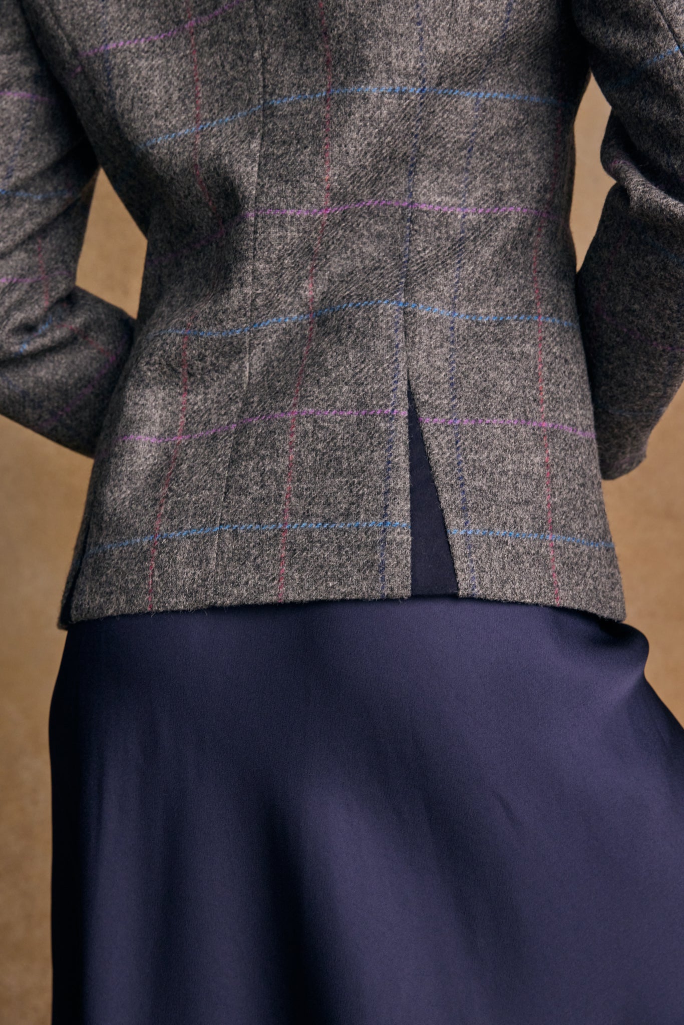 Nicole Tweed Jacket - Grey Windowpane