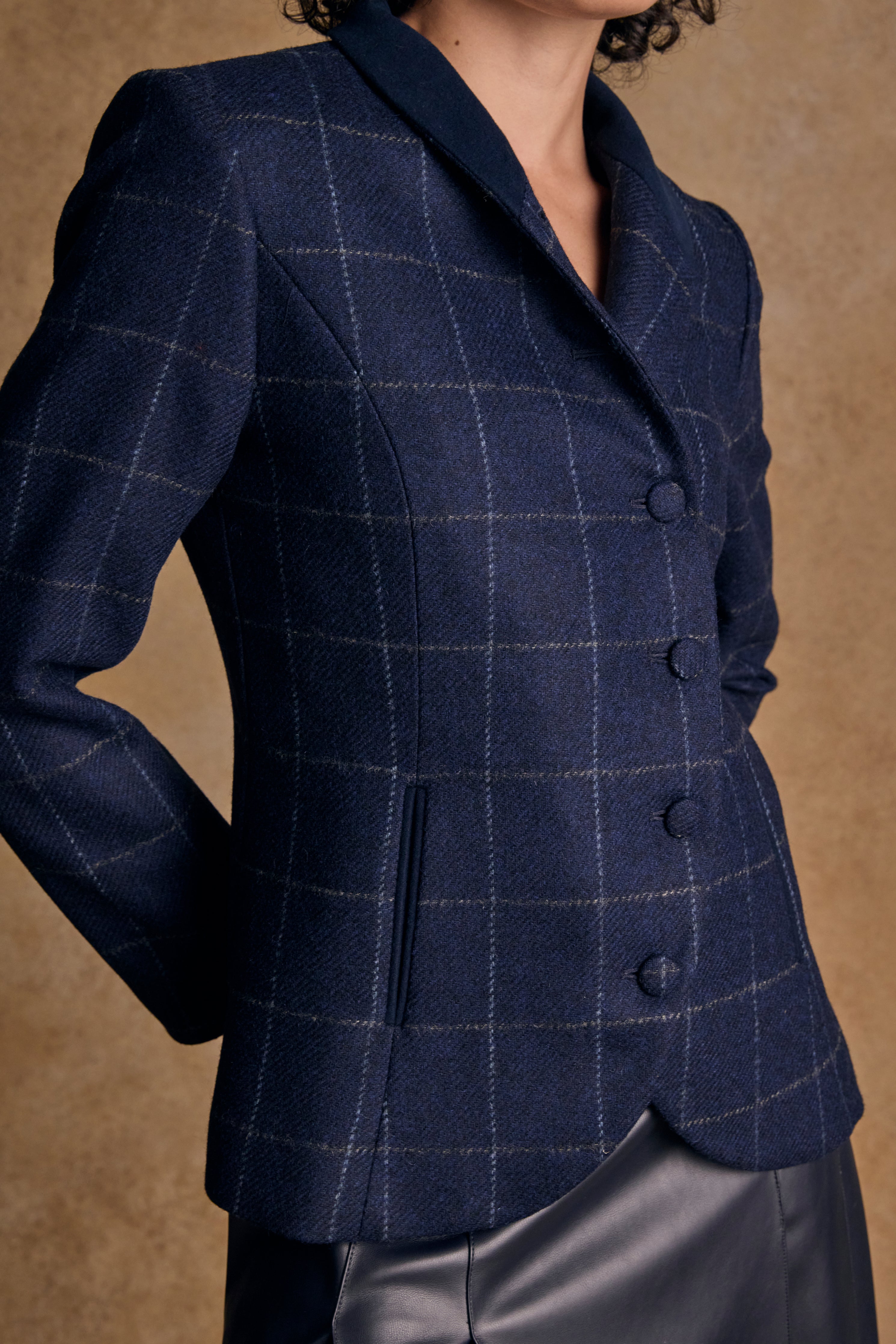 Nicole Tweed Jacket - Navy Check