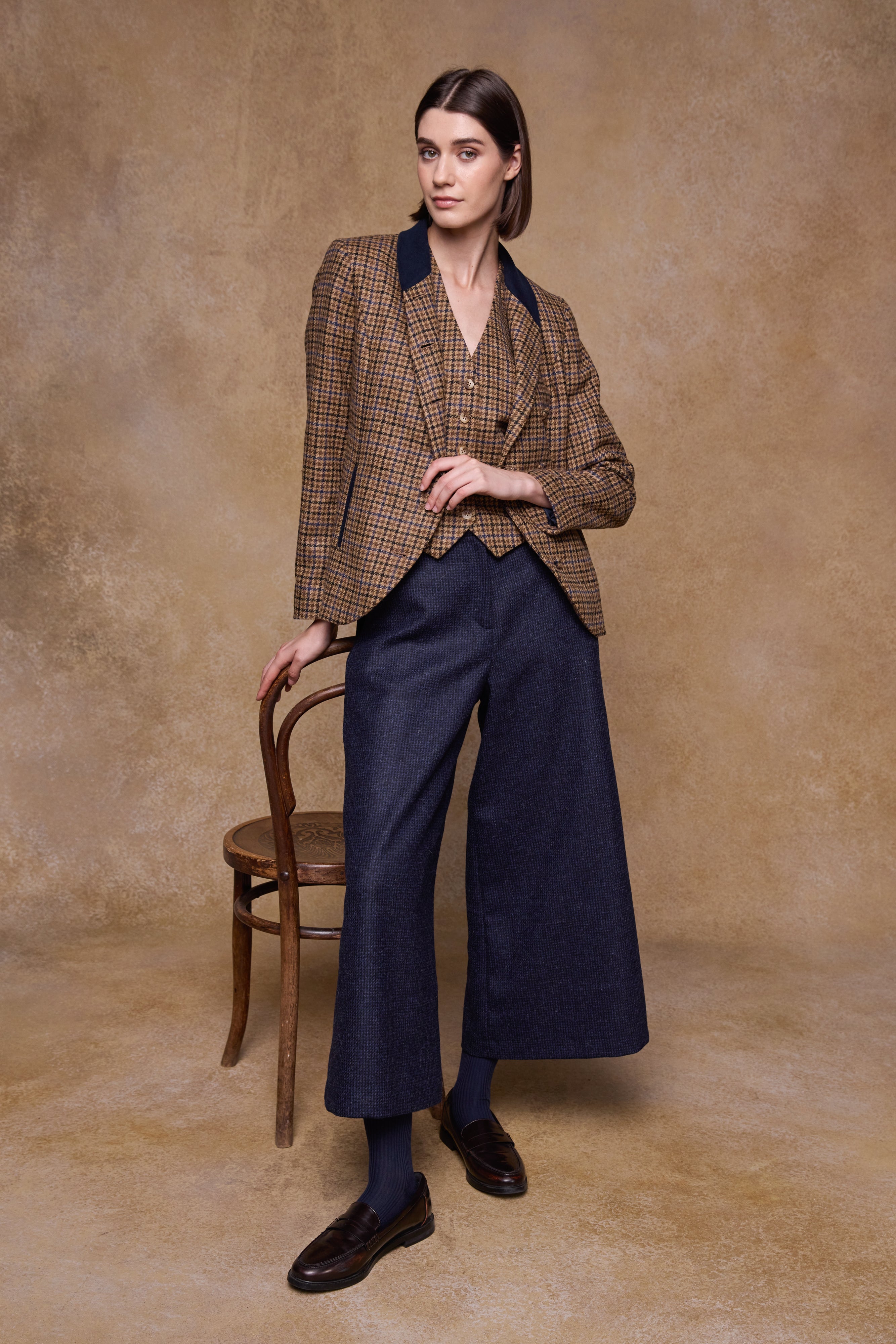 Enya Tweed Culottes - Imperial Blue