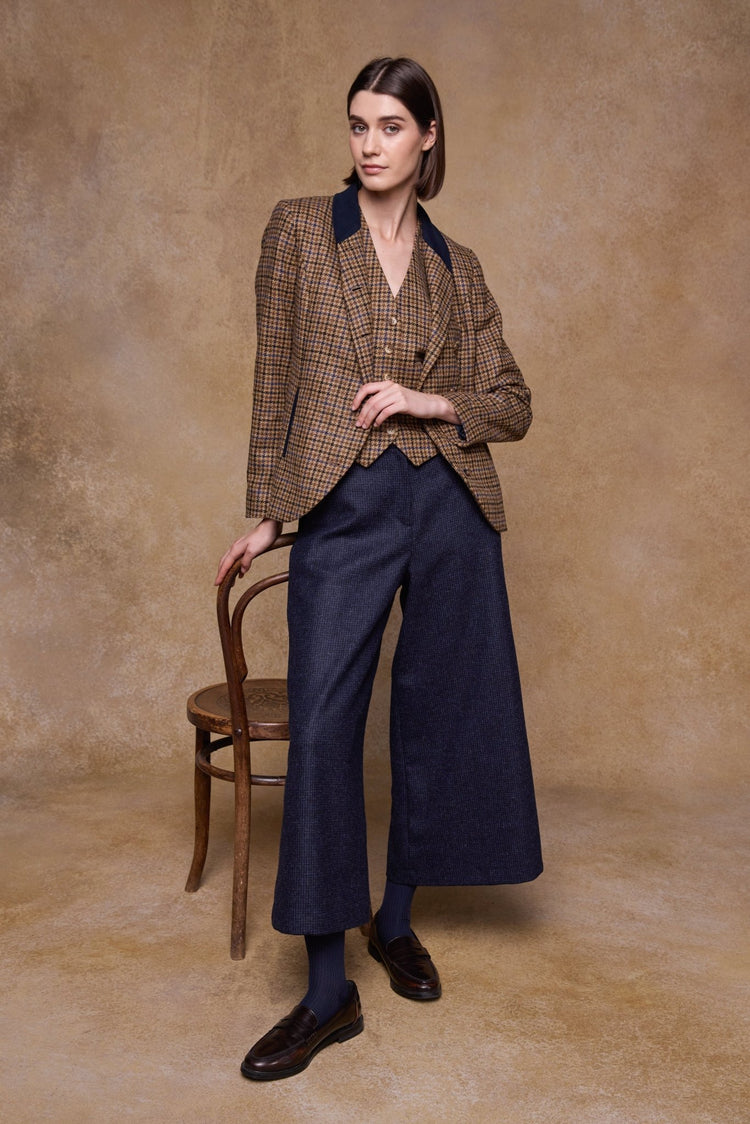 Jack Murphy Clothing - Enya Tweed Culottes - Imperial Blue - Tweed