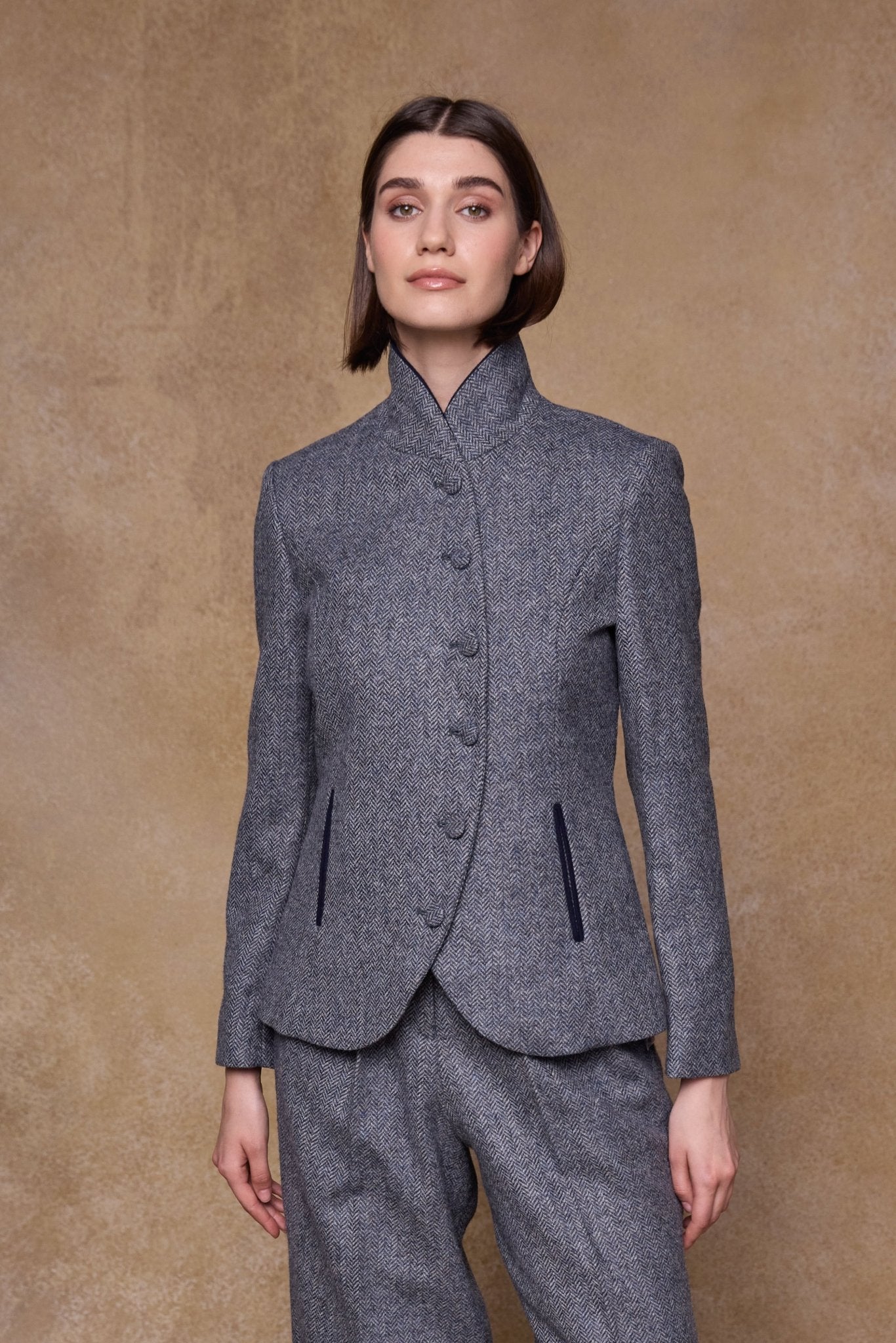 Jack Murphy Ireland - Nicole Tweed Jacket - Denim Herringbone - Tweed
