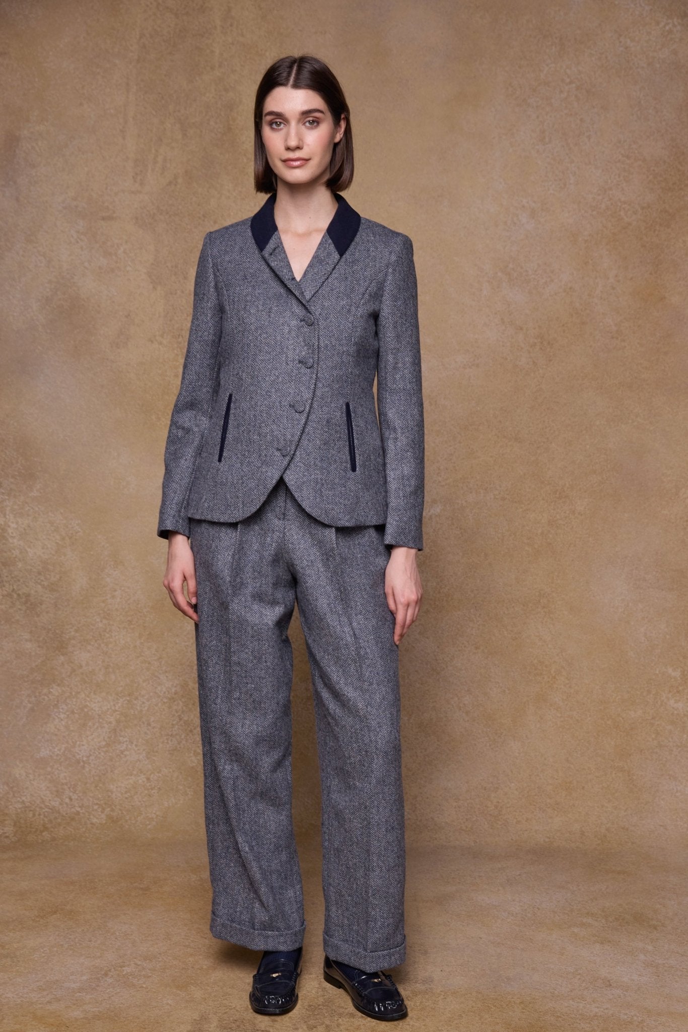 Jack Murphy Ireland - Nicole Tweed Jacket - Denim Herringbone - Tweed