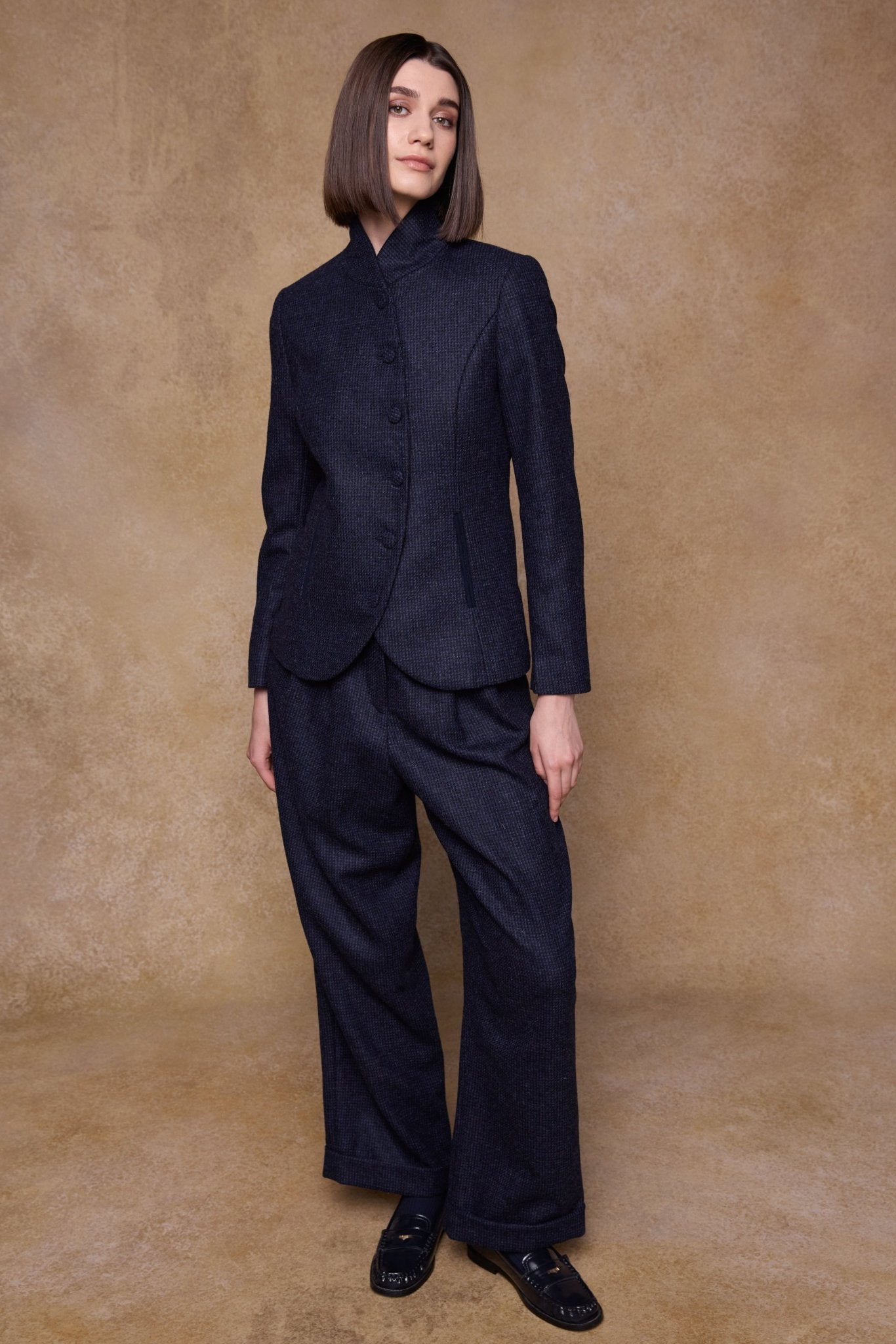 Jack Murphy Clothing - Faye Tweed Trousers - Imperial Blue - Tweed