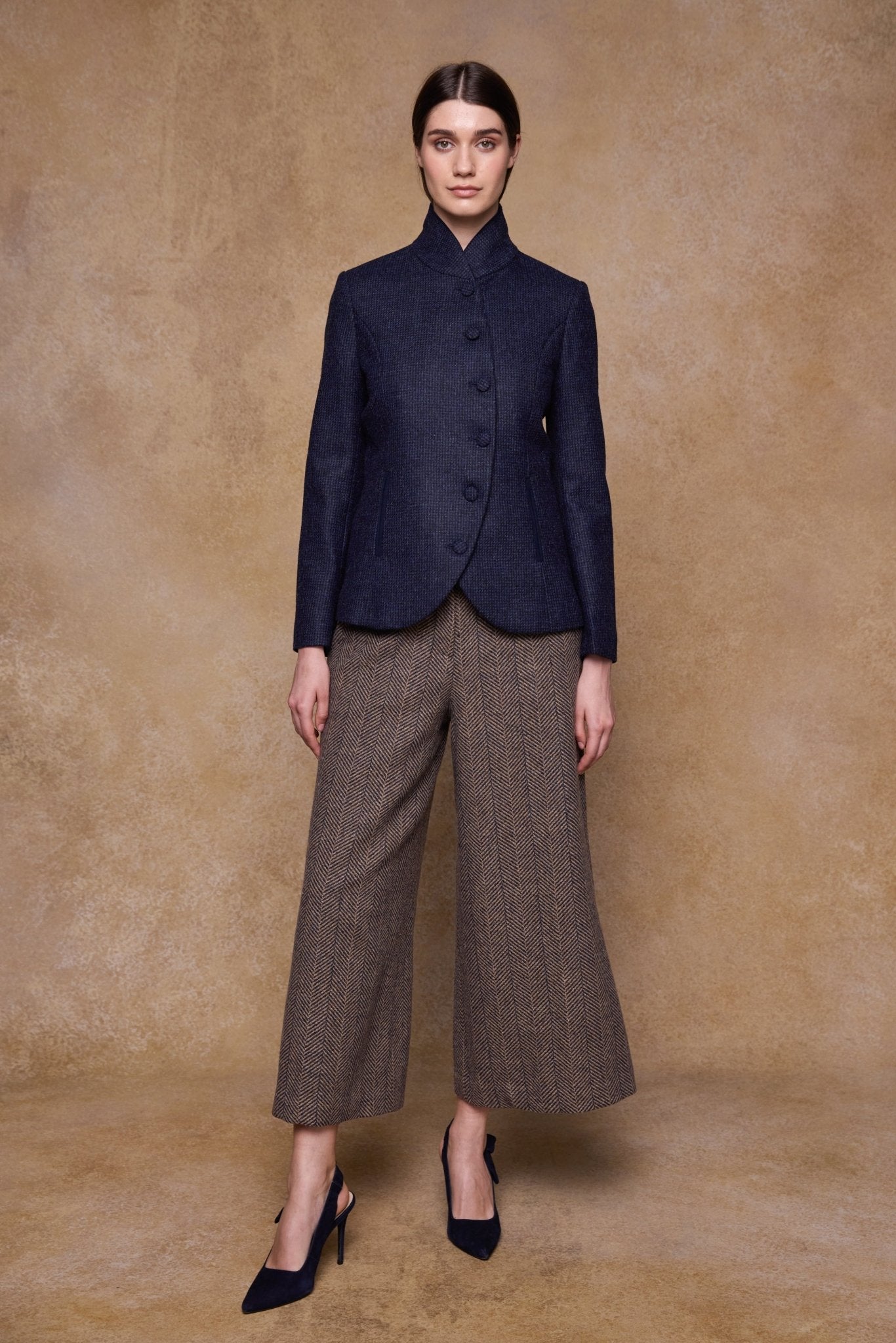 Jack Murphy Clothing - Enya Tweed Culottes - Donegal Wheat Herringbone - Tweed