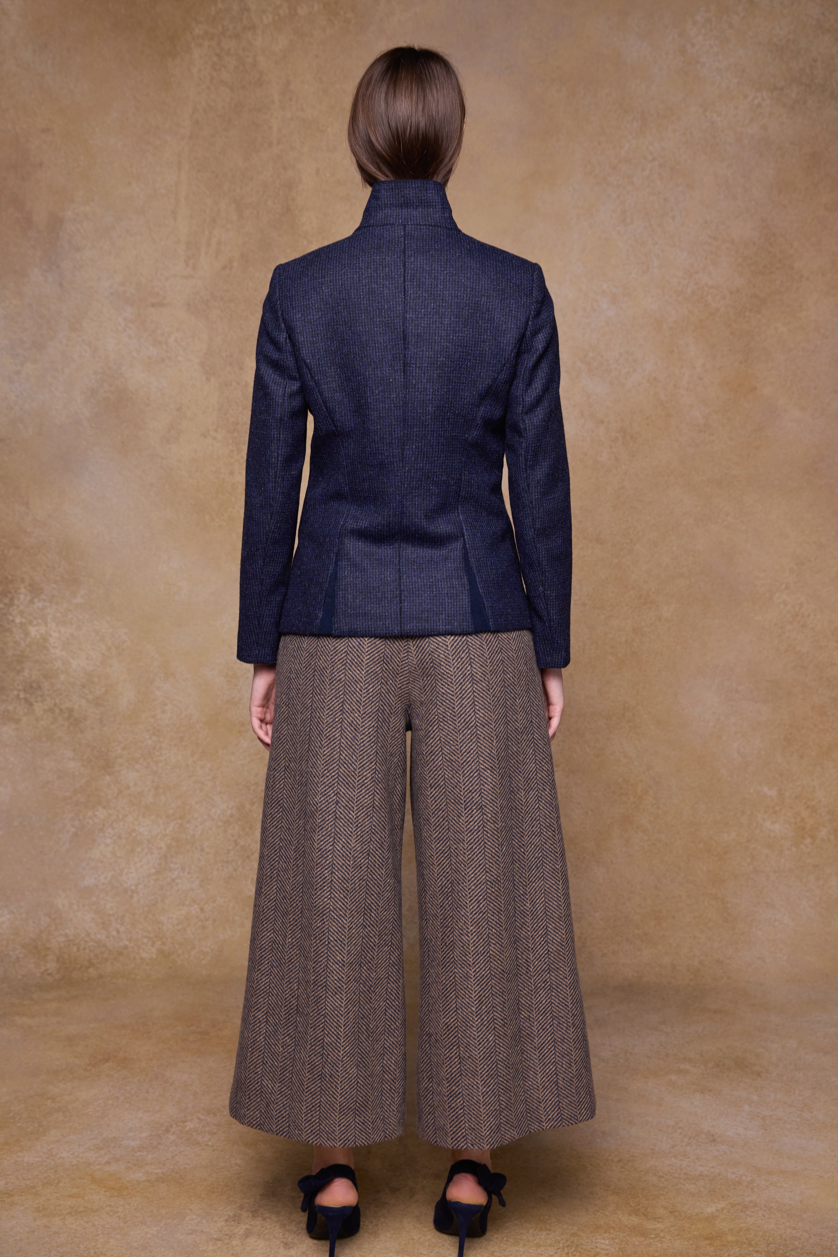 Enya Tweed Culottes - Donegal Wheat Herringbone