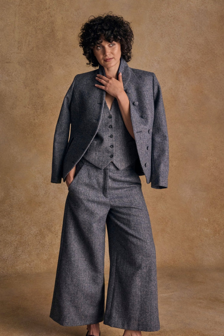 Jack Murphy Ireland - Nicole Tweed Jacket - Denim Herringbone - Tweed