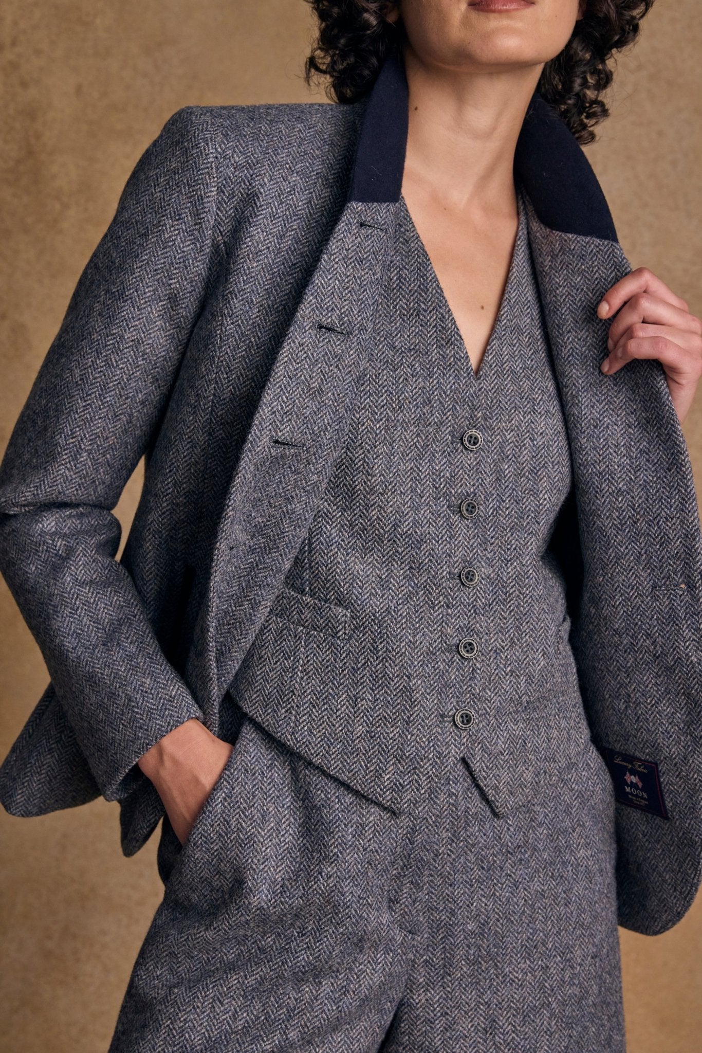 Jack Murphy Ireland - Nicole Tweed Jacket - Denim Herringbone - Tweed