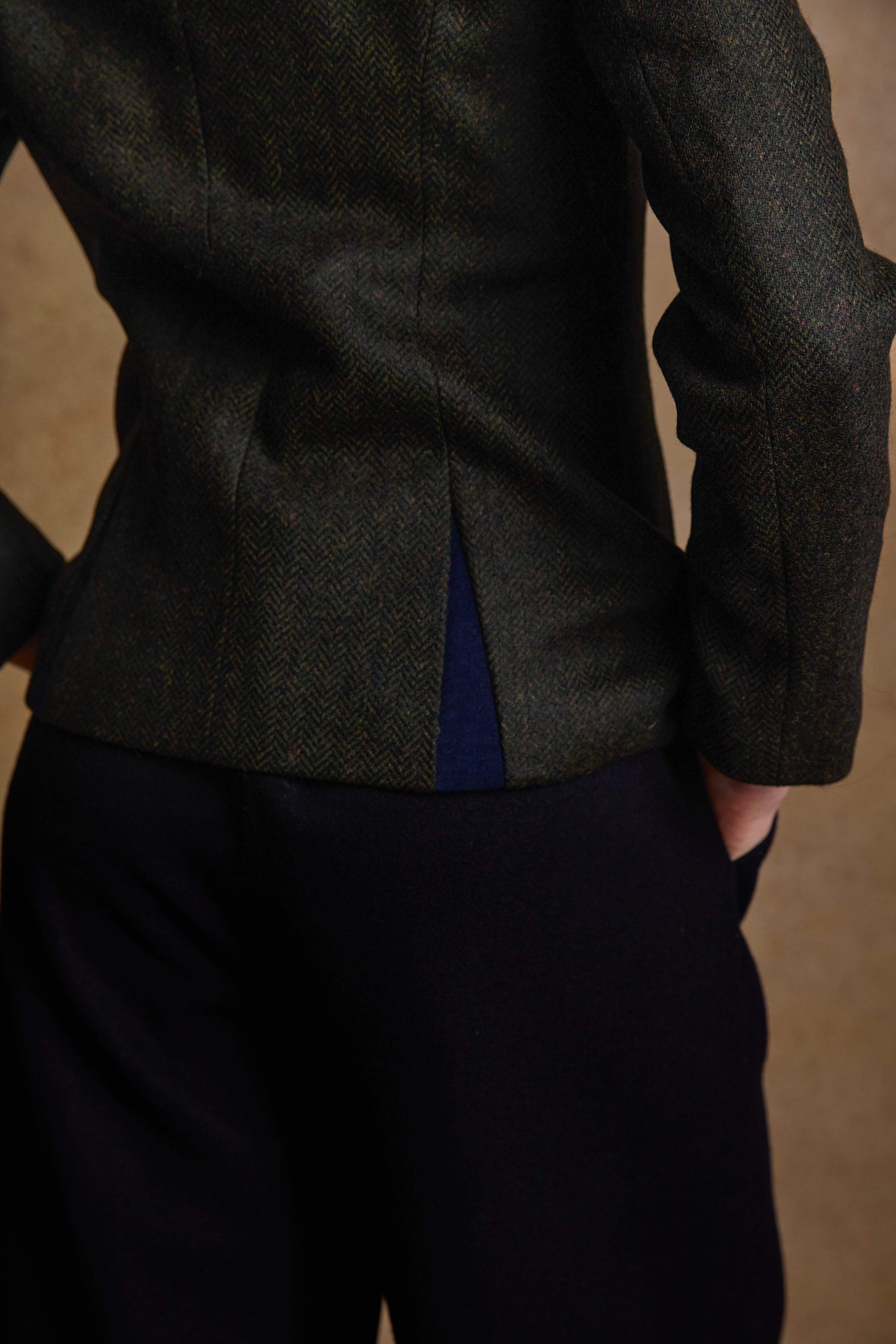 Nicole Tweed Jacket - Green Herringbone