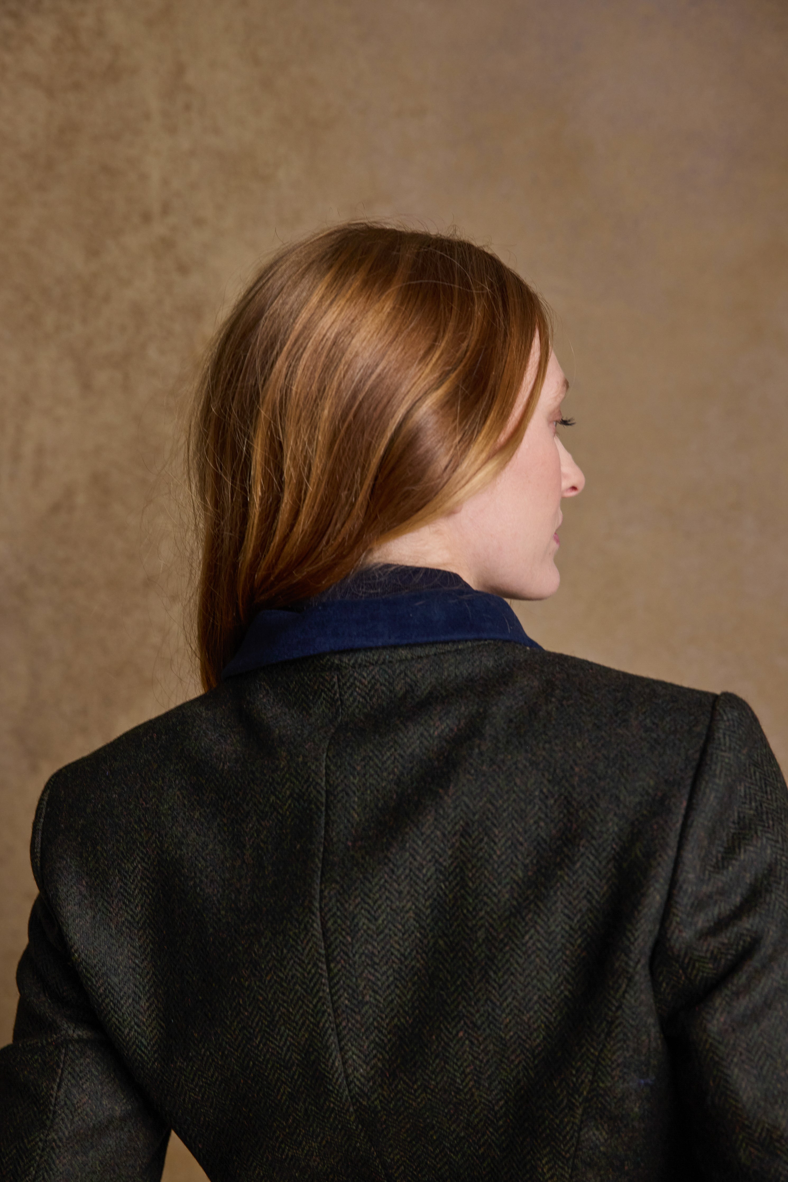 Nicole Tweed Jacket - Green Herringbone