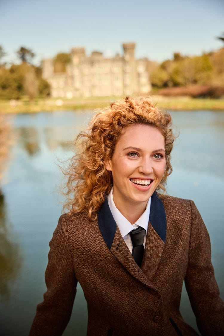 Jack Murphy Clothing - Nicole Tweed Jacket - Chestnut Herringbone - Tweed