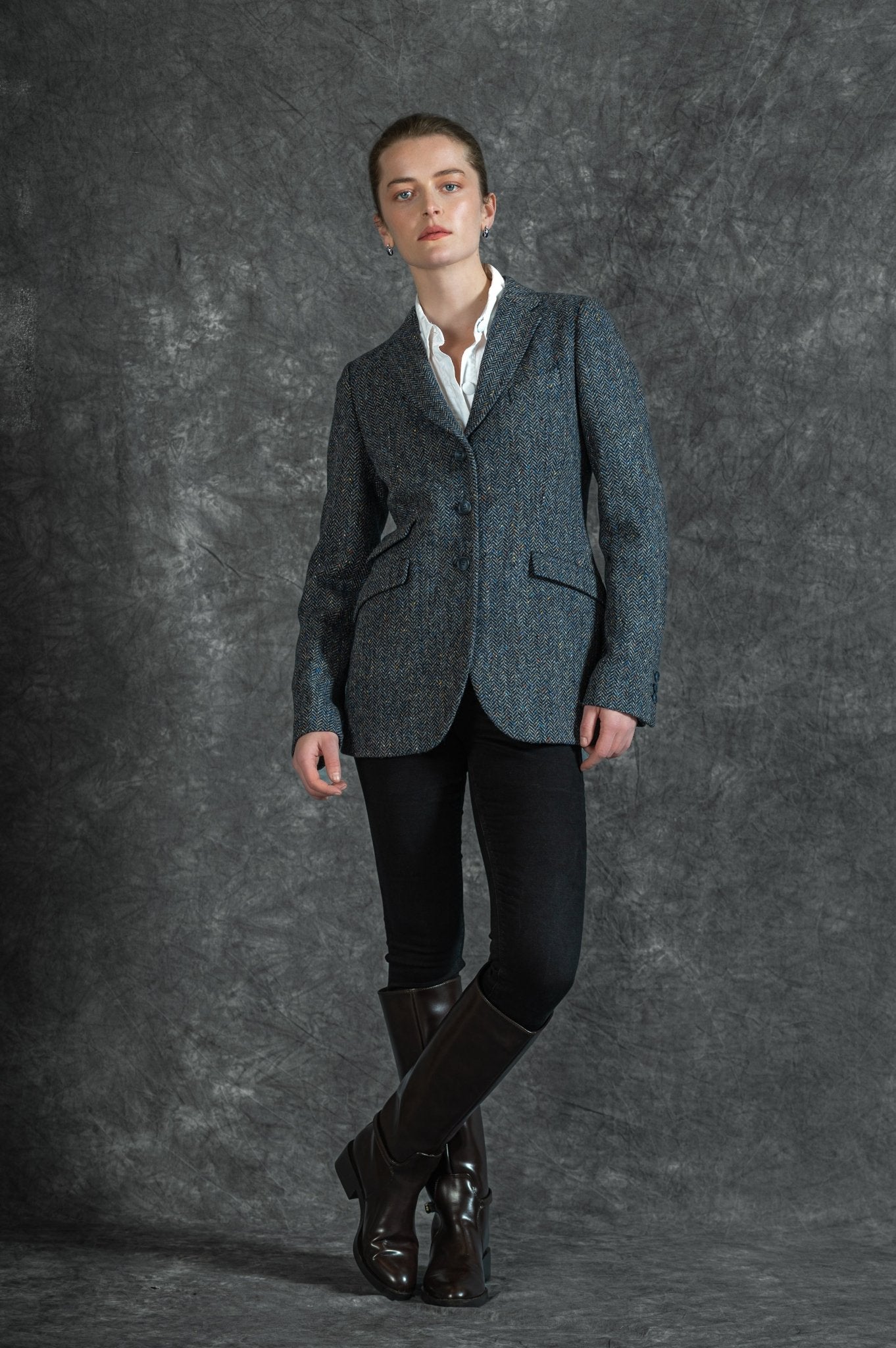 Jack Murphy Clothing - Nora Tweed Blazer - Atlantic Mist - Tweed