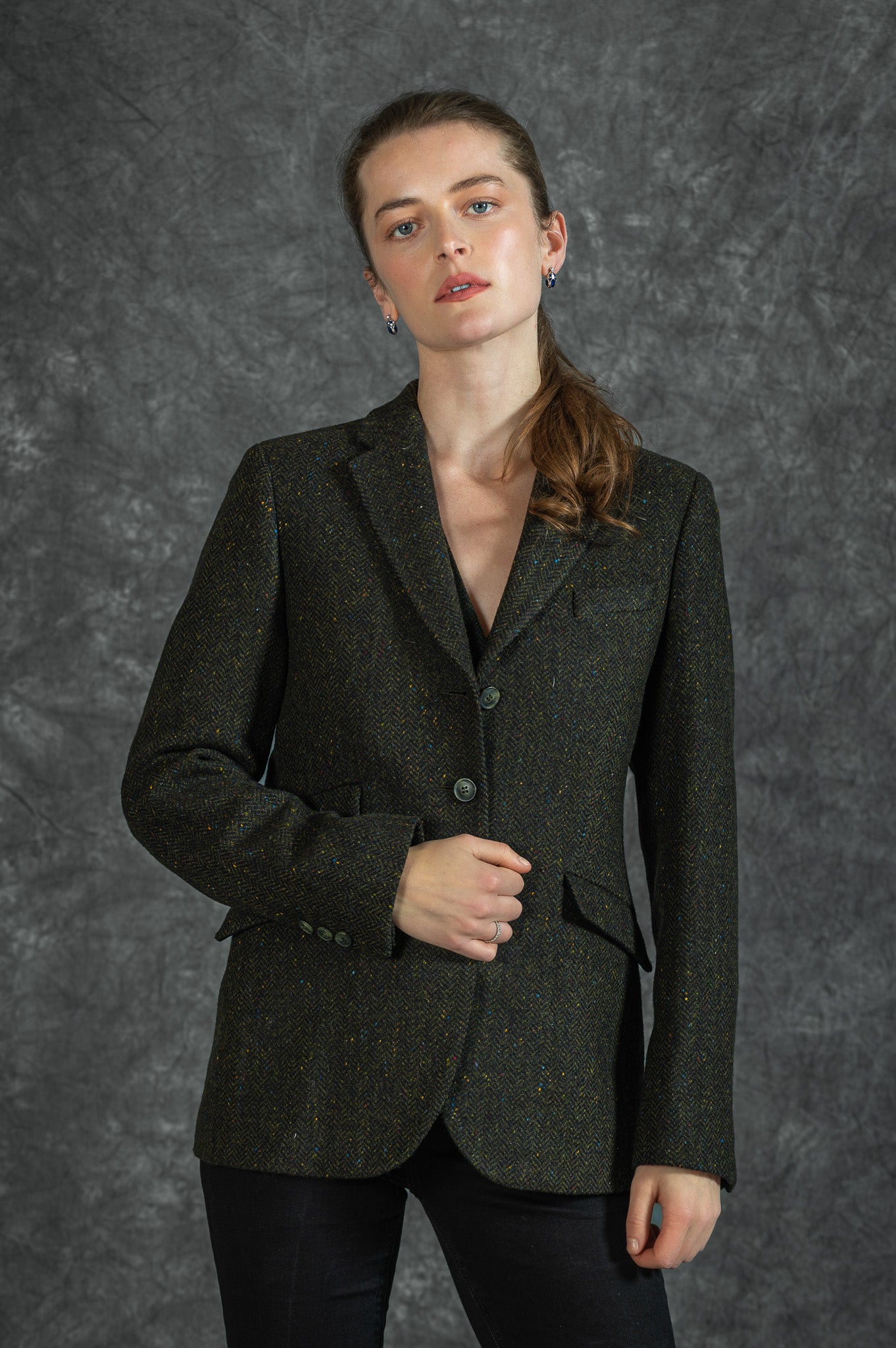 Nora Tweed Blazer - Emerald Glen