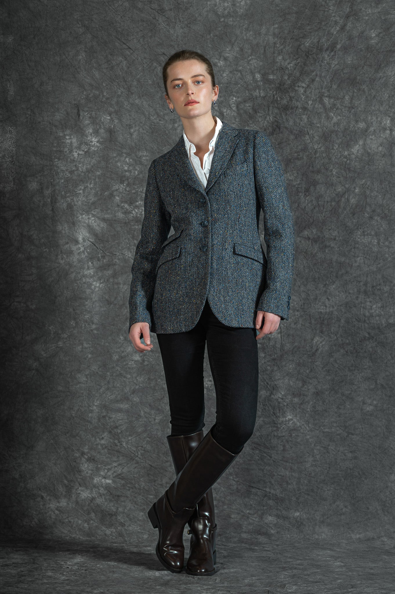 Nora Tweed Blazer - Atlantic Mist