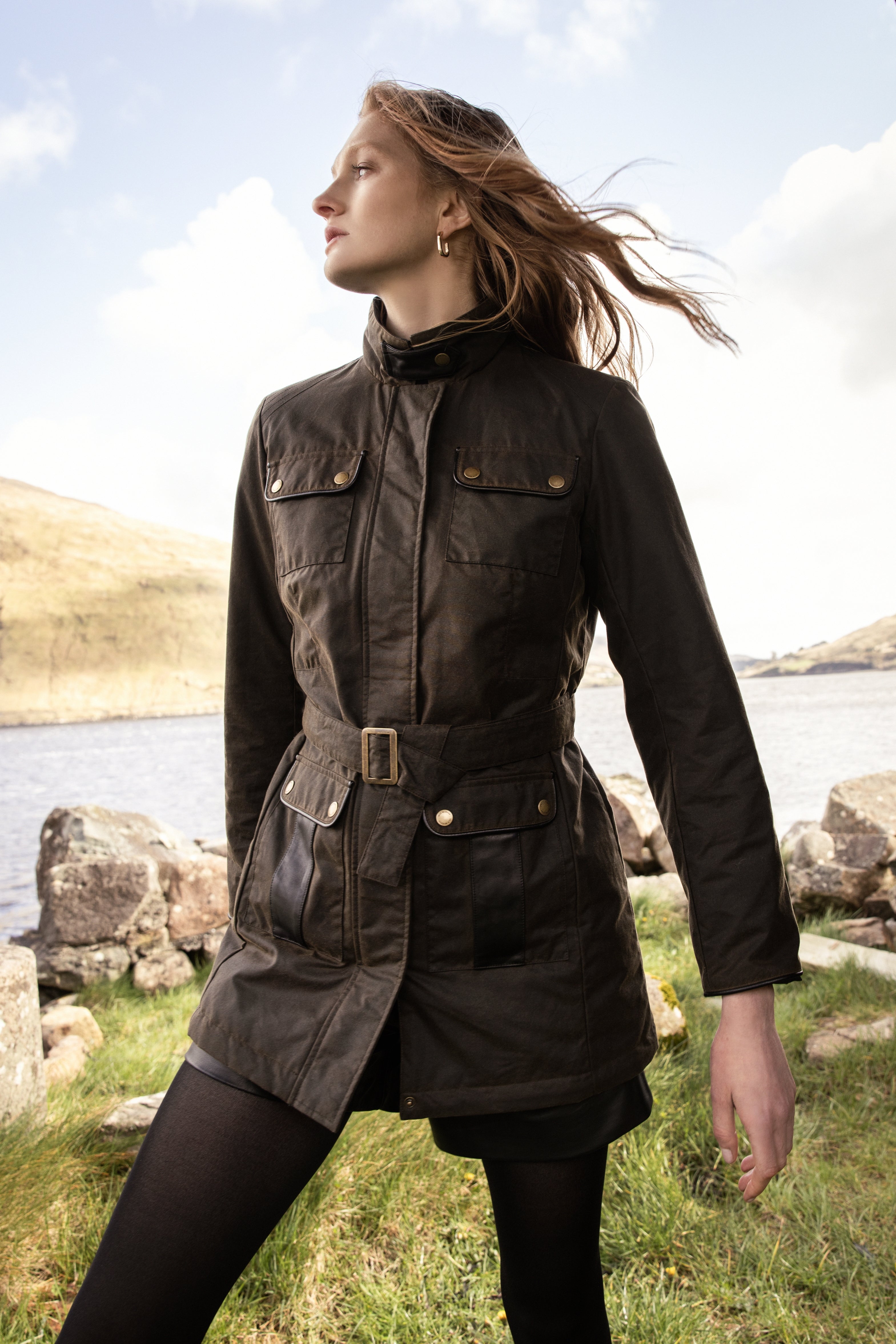 Veste en cire Orla - Olive