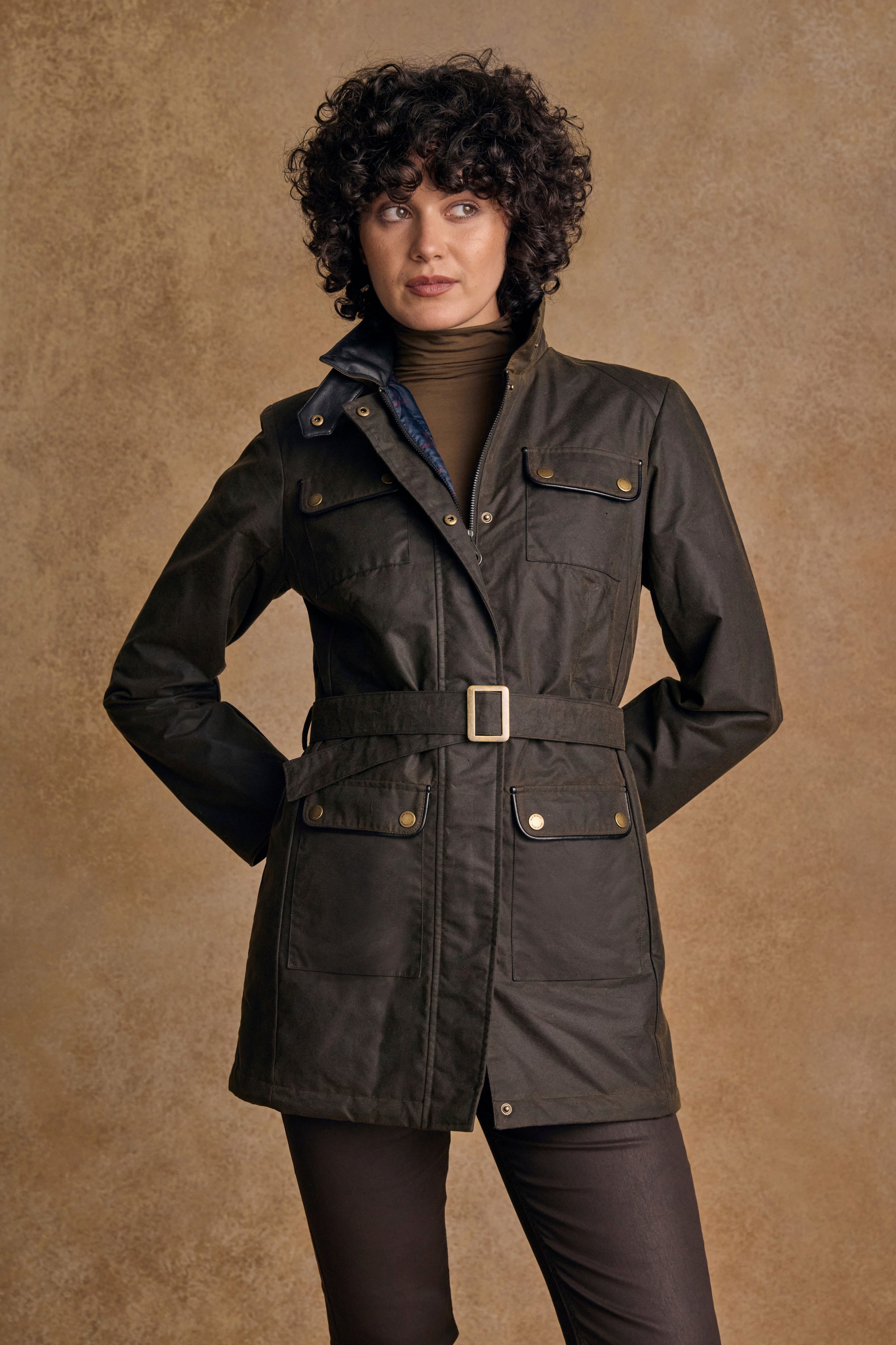 Veste en cire Orla - Olive