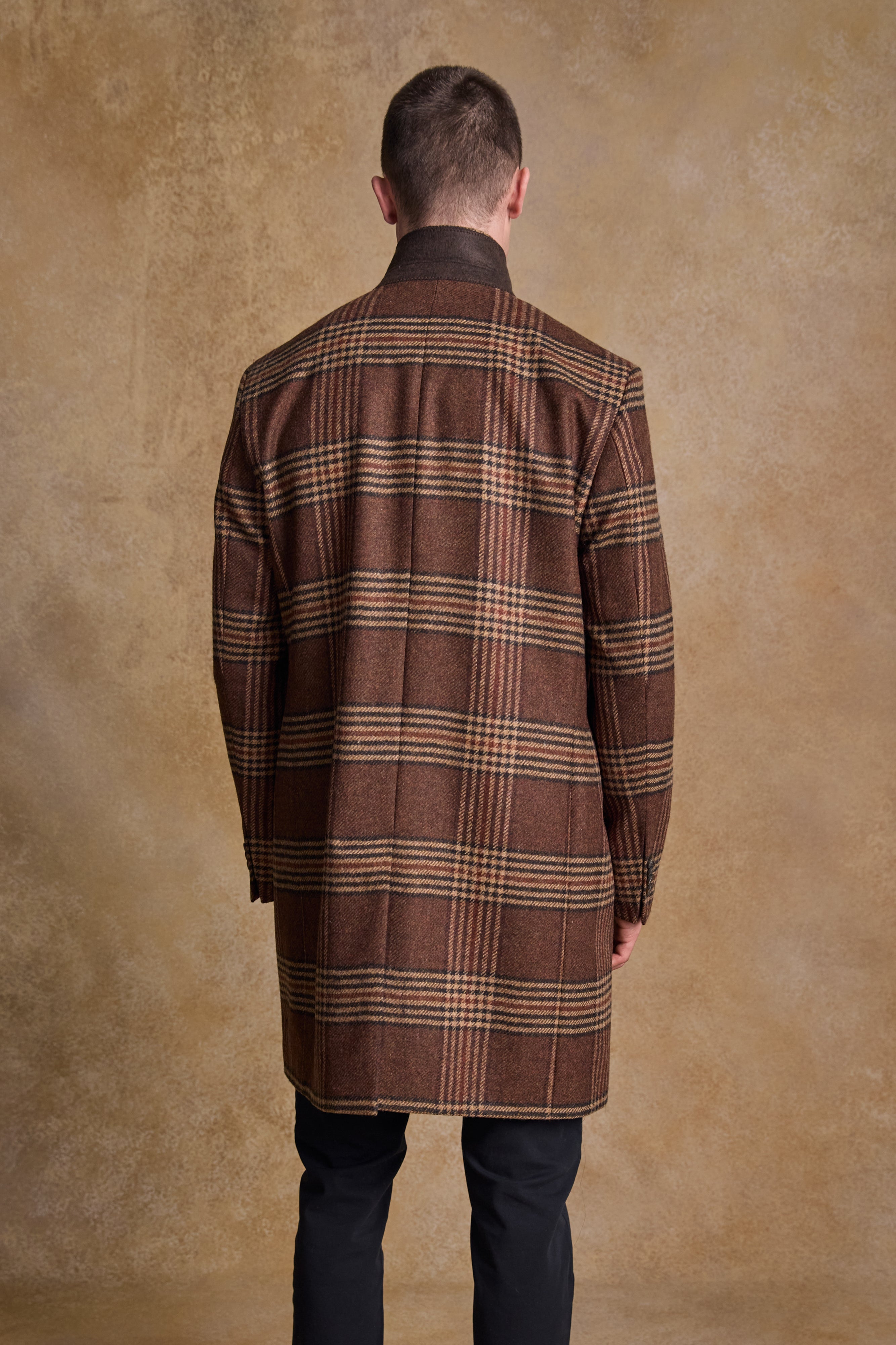 Owen Wool Coat - Tobacco Check