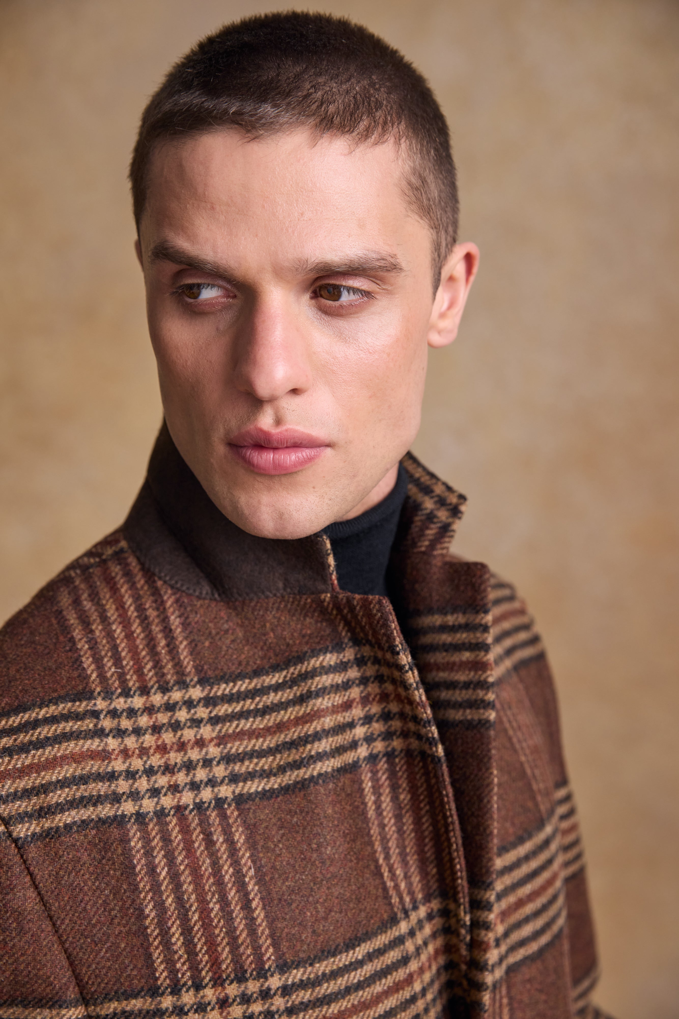 Owen Wool Coat - Tobacco Check