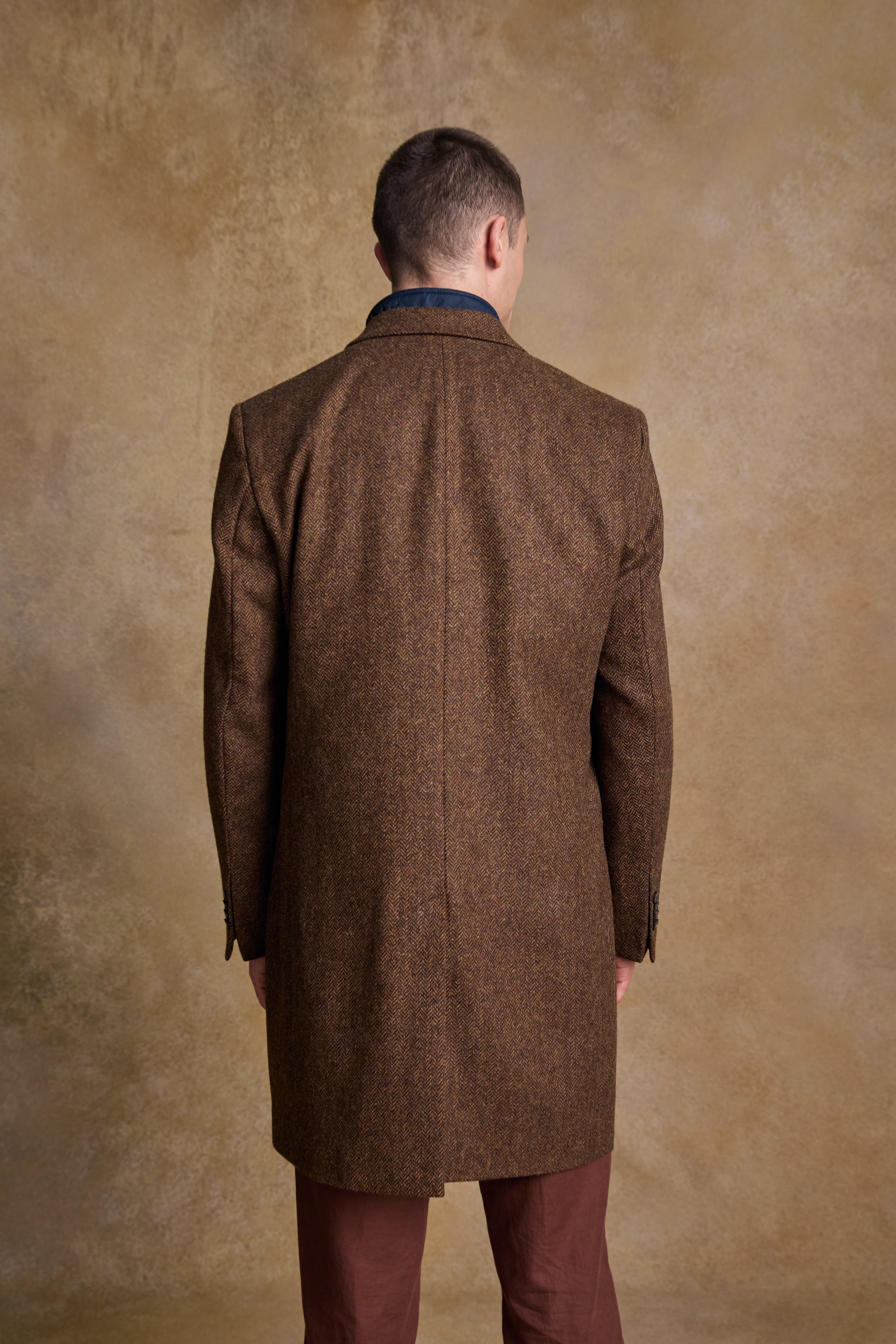 Owen Wool Coat - Chestnut Herringbone