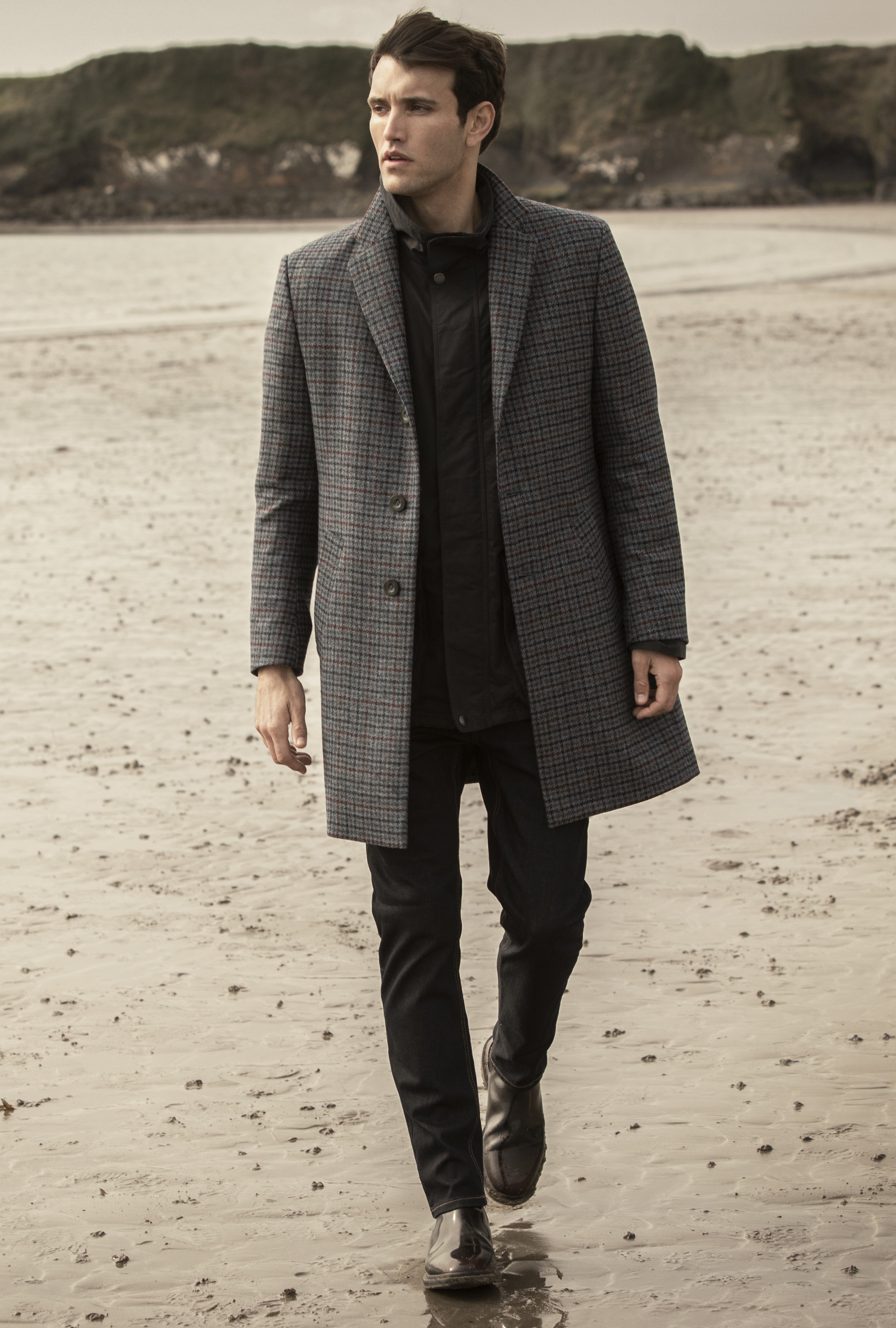 Checked hotsell tweed coat