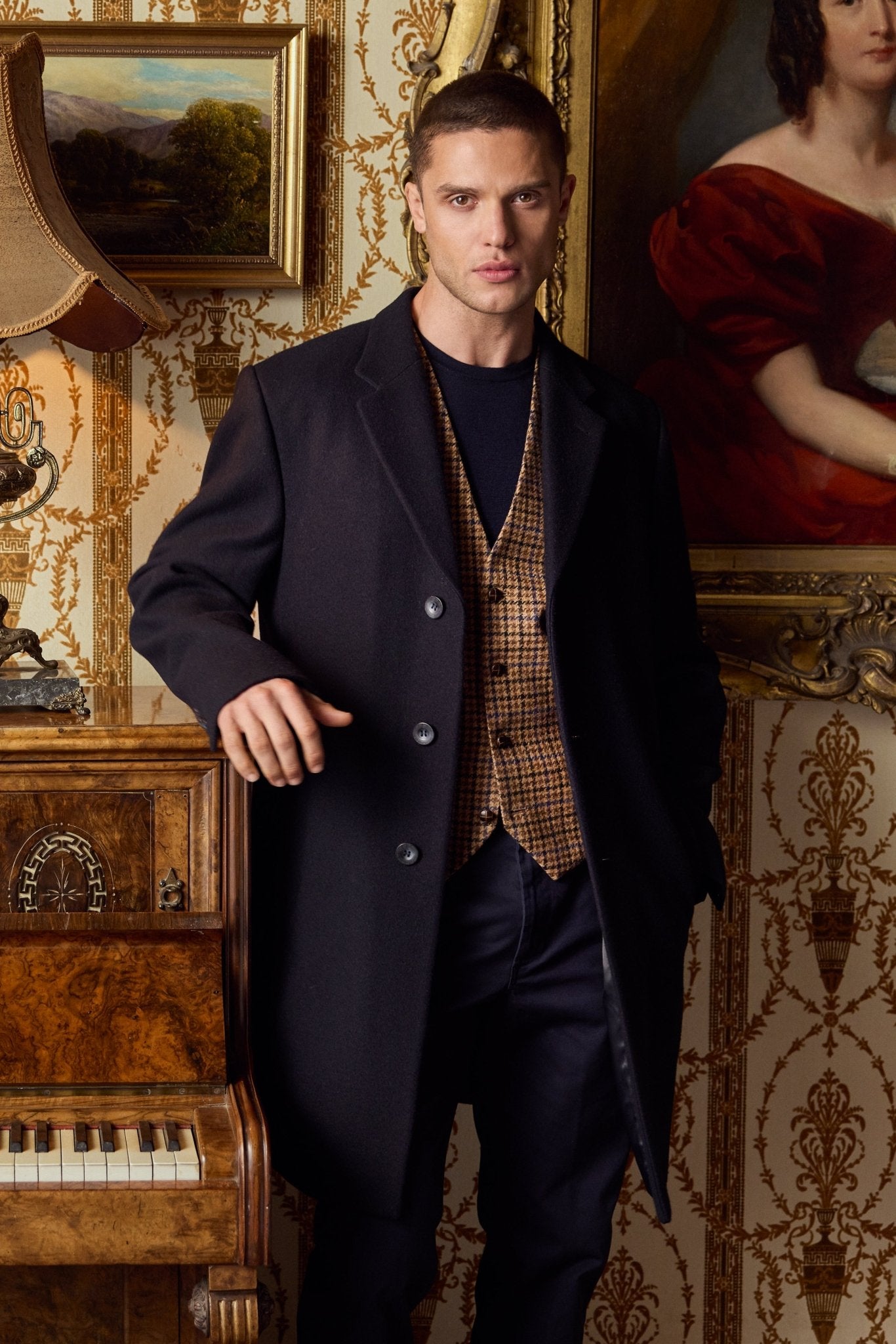 Jack Murphy Clothing - Owen Wool Coat - Deep Navy Melton - Tweed