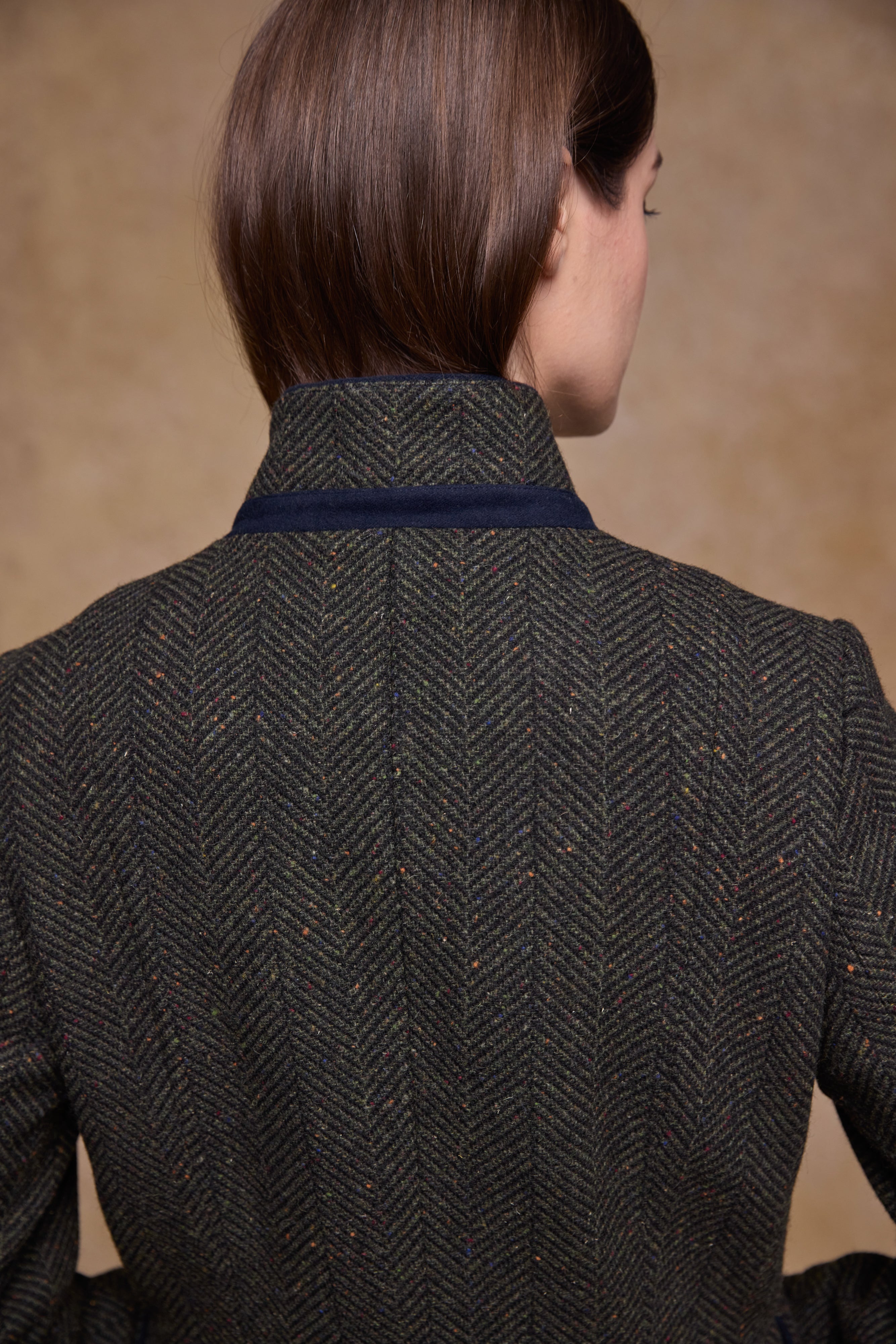 Pamela Tweedmantel - Donegal Moss Herringbone