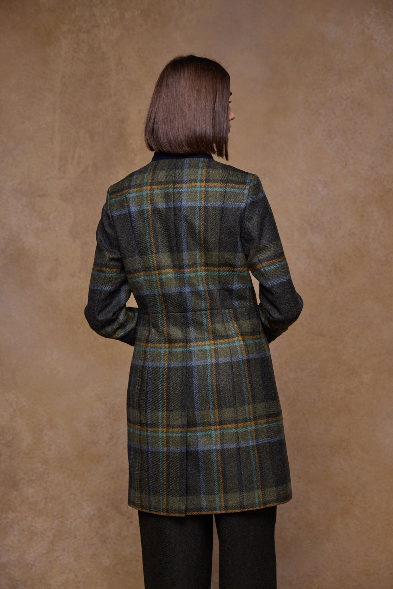 Jack Murphy Clothing - Pamela Tweed Coat - Sage & Emerald Check - Tweed