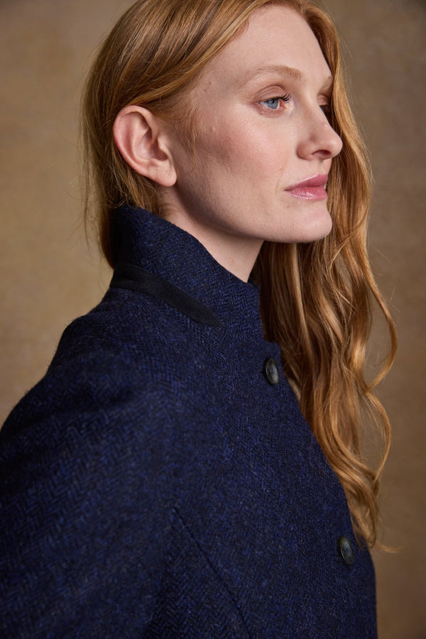 Pamela Tweed Coat - Green Herringbone