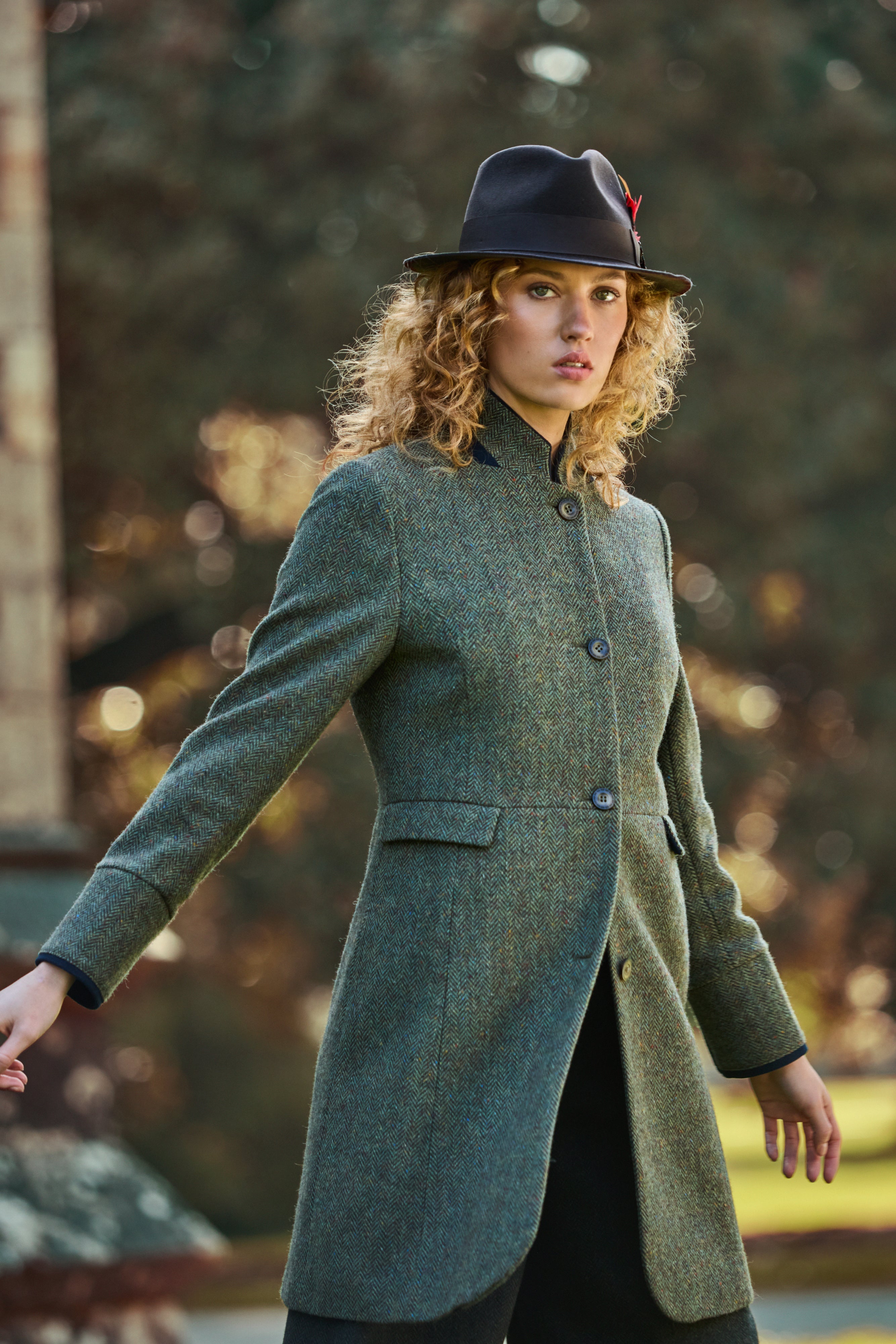 Manteau Pamela en tweed - Chevrons en mousse du Donegal