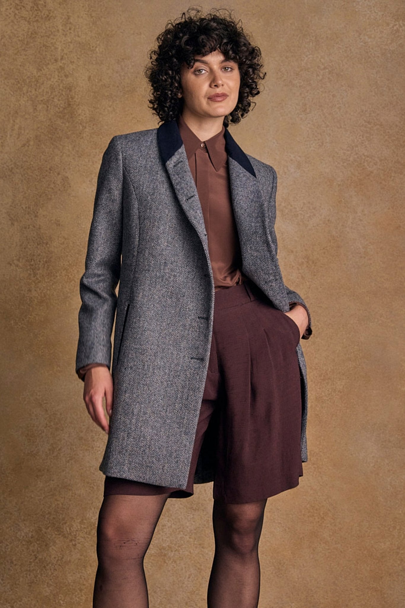Jack Murphy Ireland - Robin Tweed Coat - Denim Herringbone - Tweed