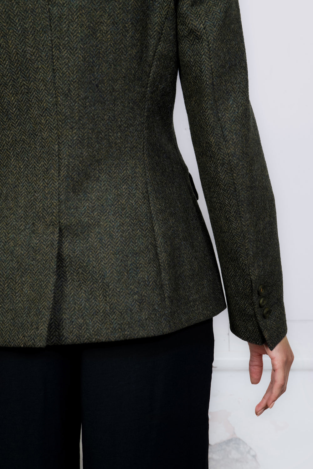 Tara Tweed Hacking Jacket - Deep Green Herringbone - Jack Murphy Ireland